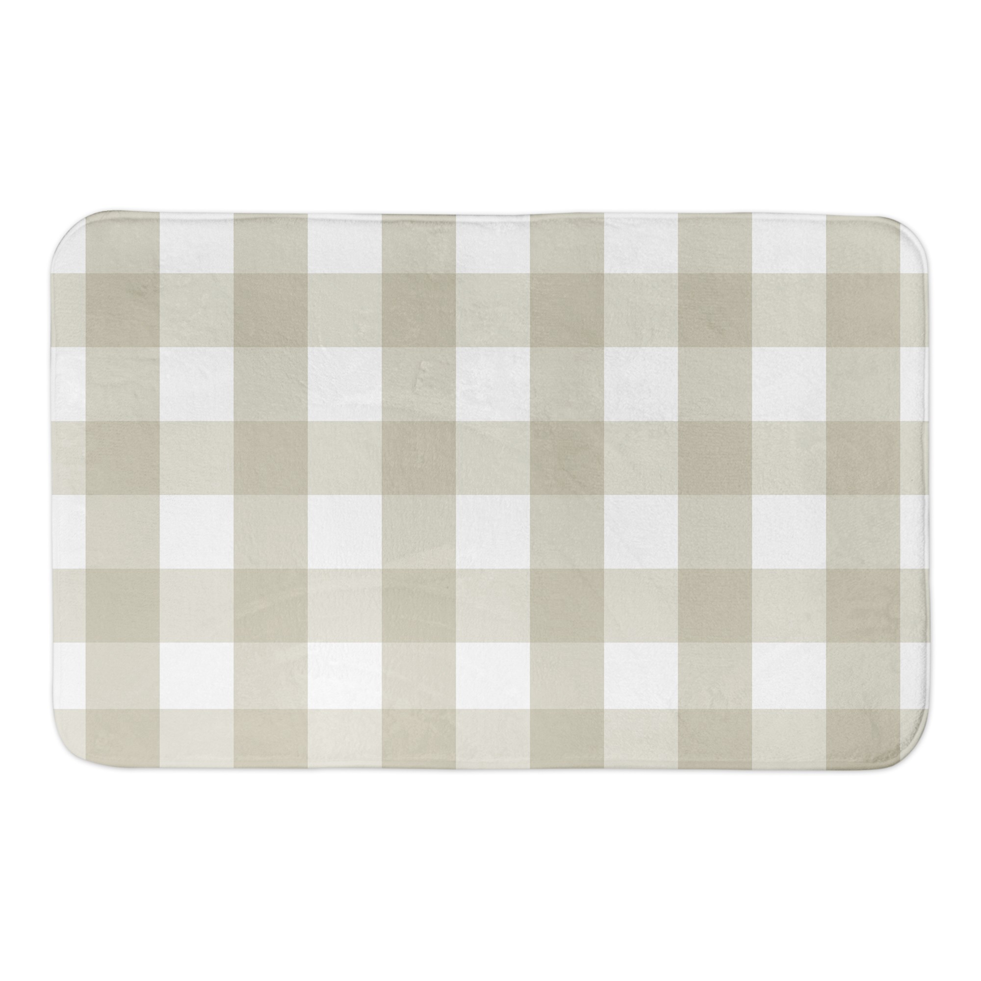 Tan Buffalo Check 34x21 Bath Mat