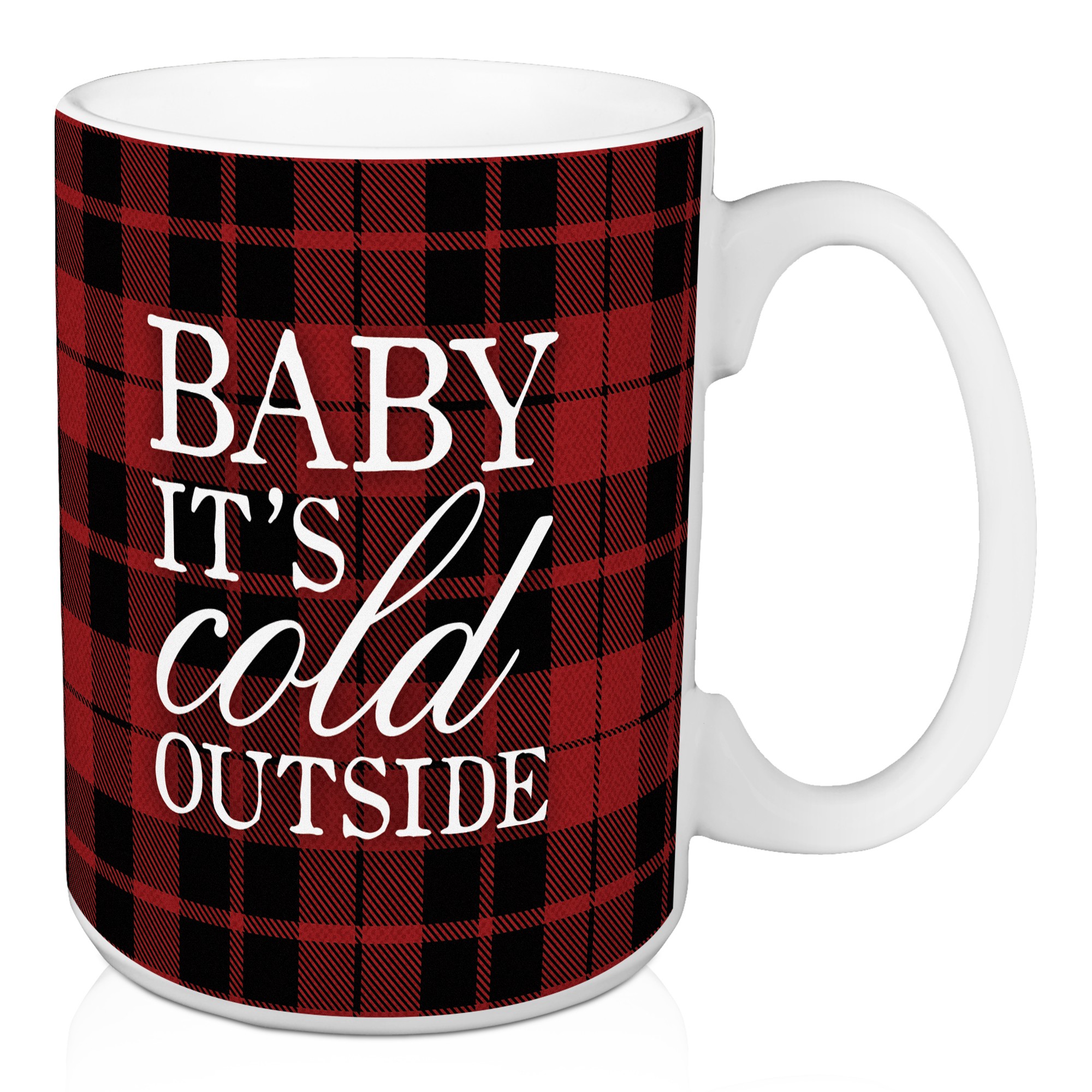 Baby it's Cold Outside Plaid 15 oz Mug
