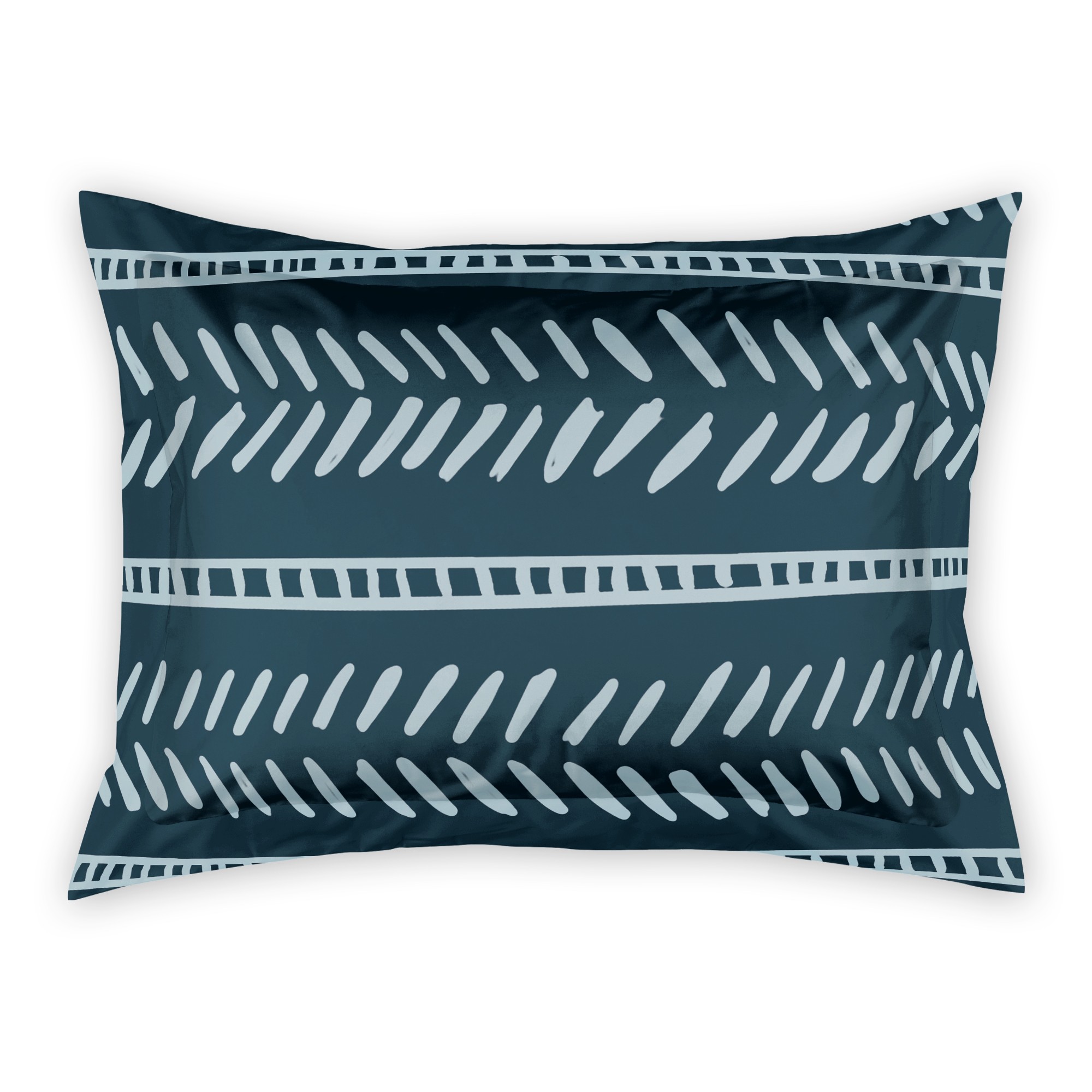 Navy Box and Dash Pattern Sham