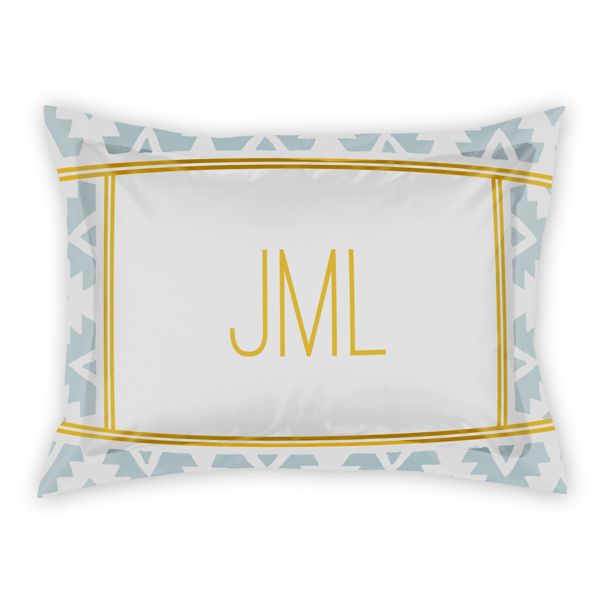 Yellow Tribal Border Standard Personalized Brushed Poly Sham
