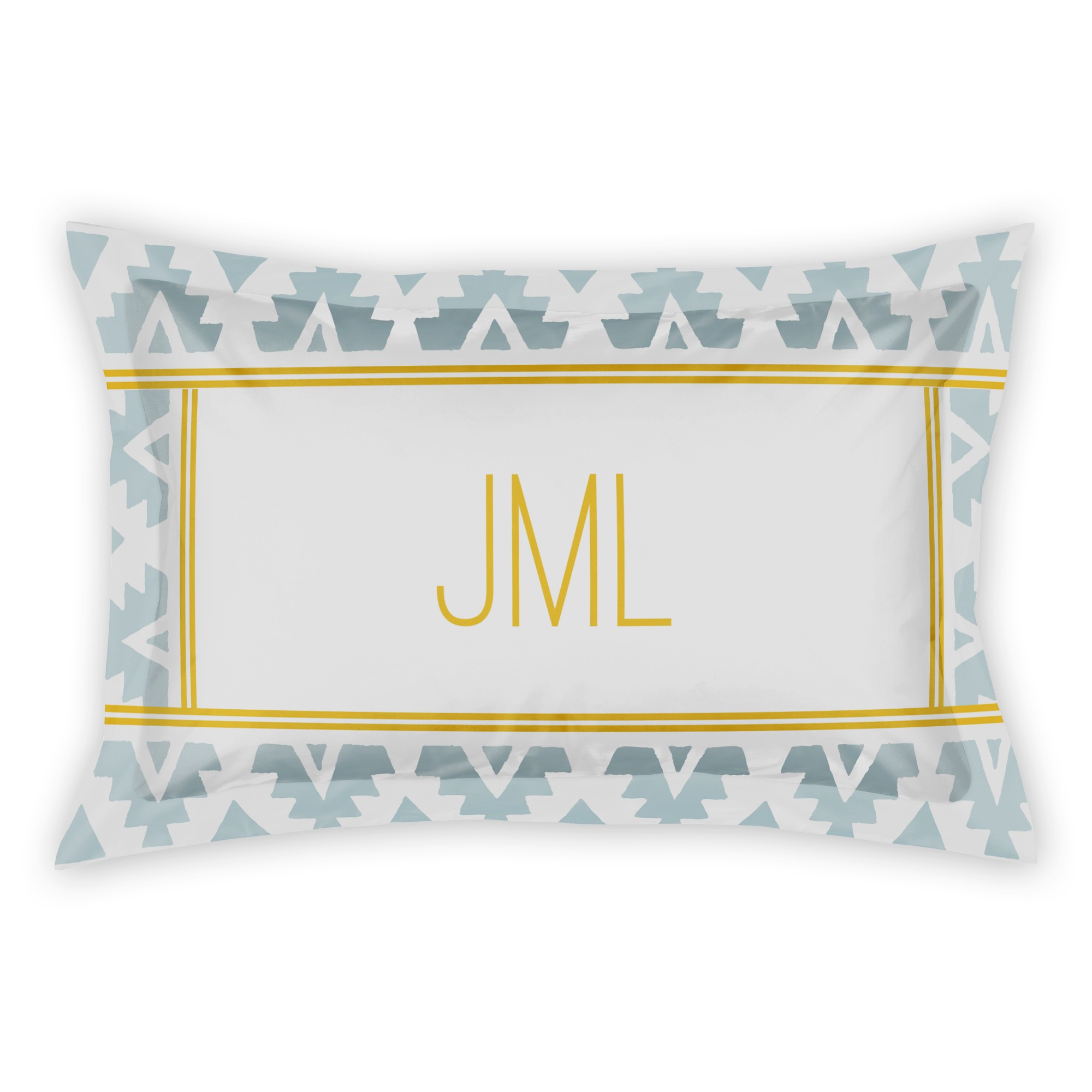 Yellow Tribal Border King Personalized Brushed Poly Sham