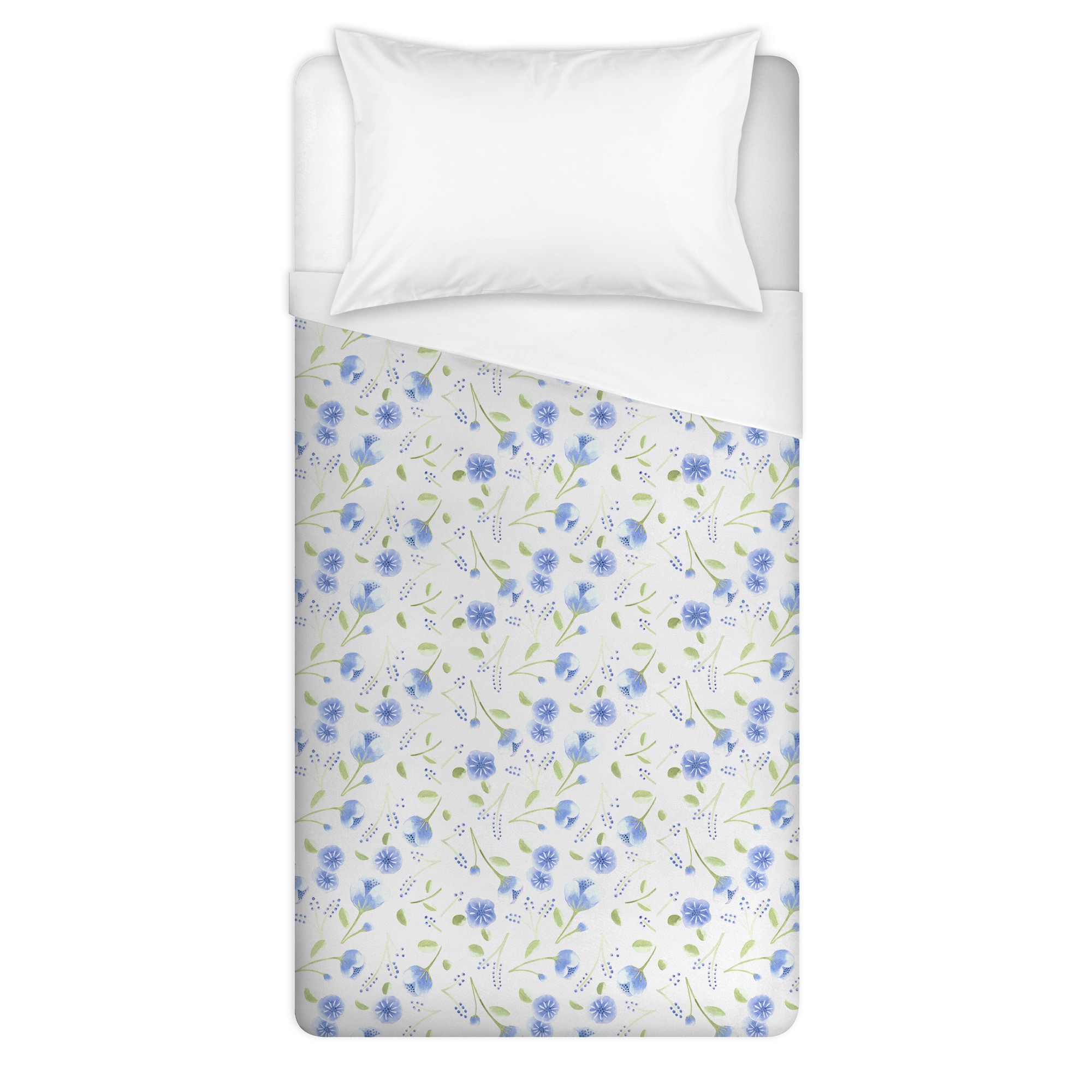 Blue Watercolor Florals Duvet