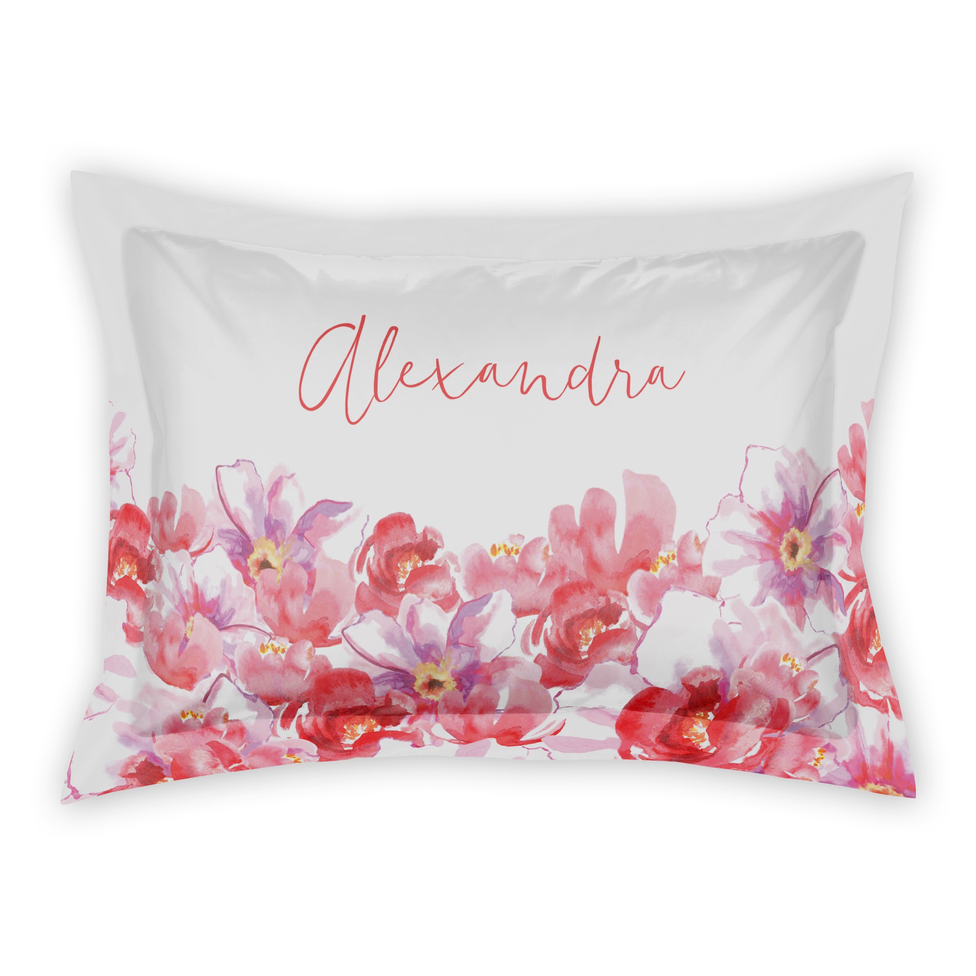 Pink Watercolor Florals Sham