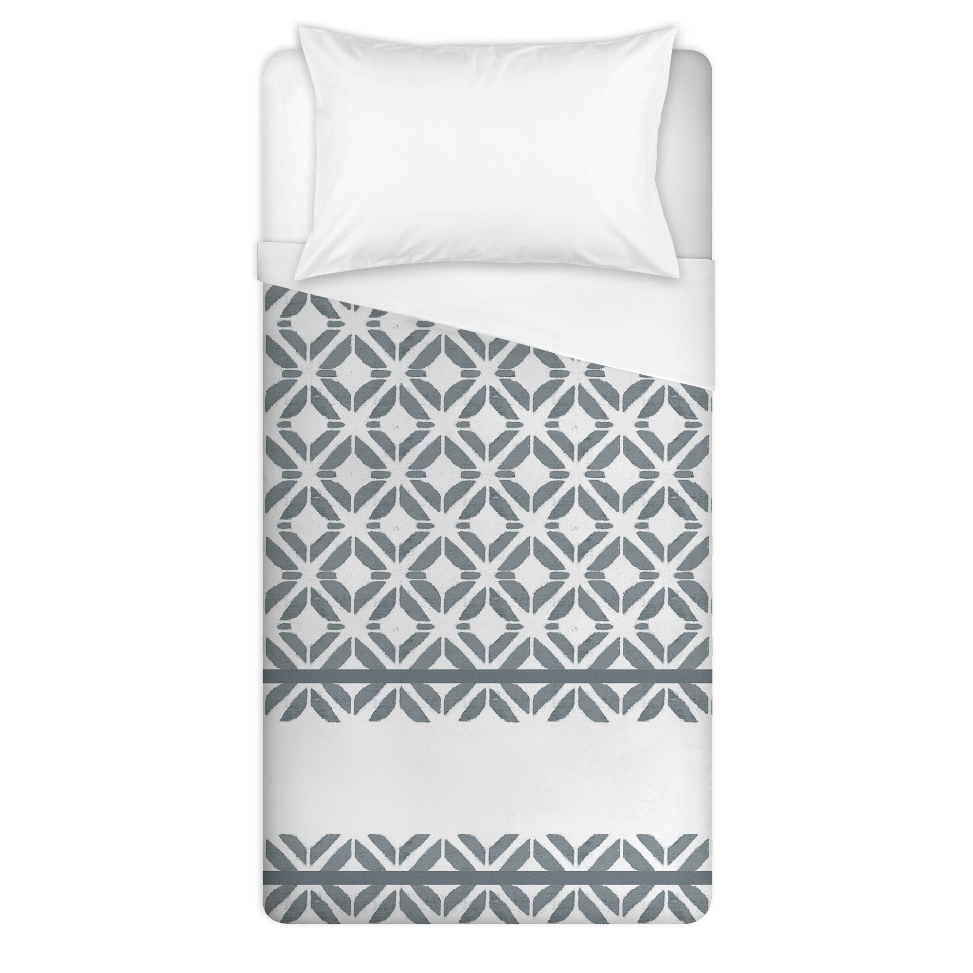 Gray Distressed Diamonds Duvet