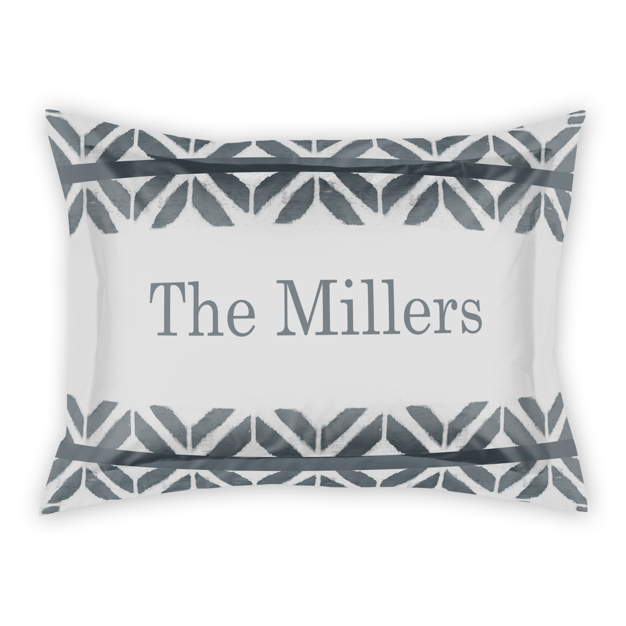 Gray Distressed Diamonds Standard Personalized Brushed Poly Sham