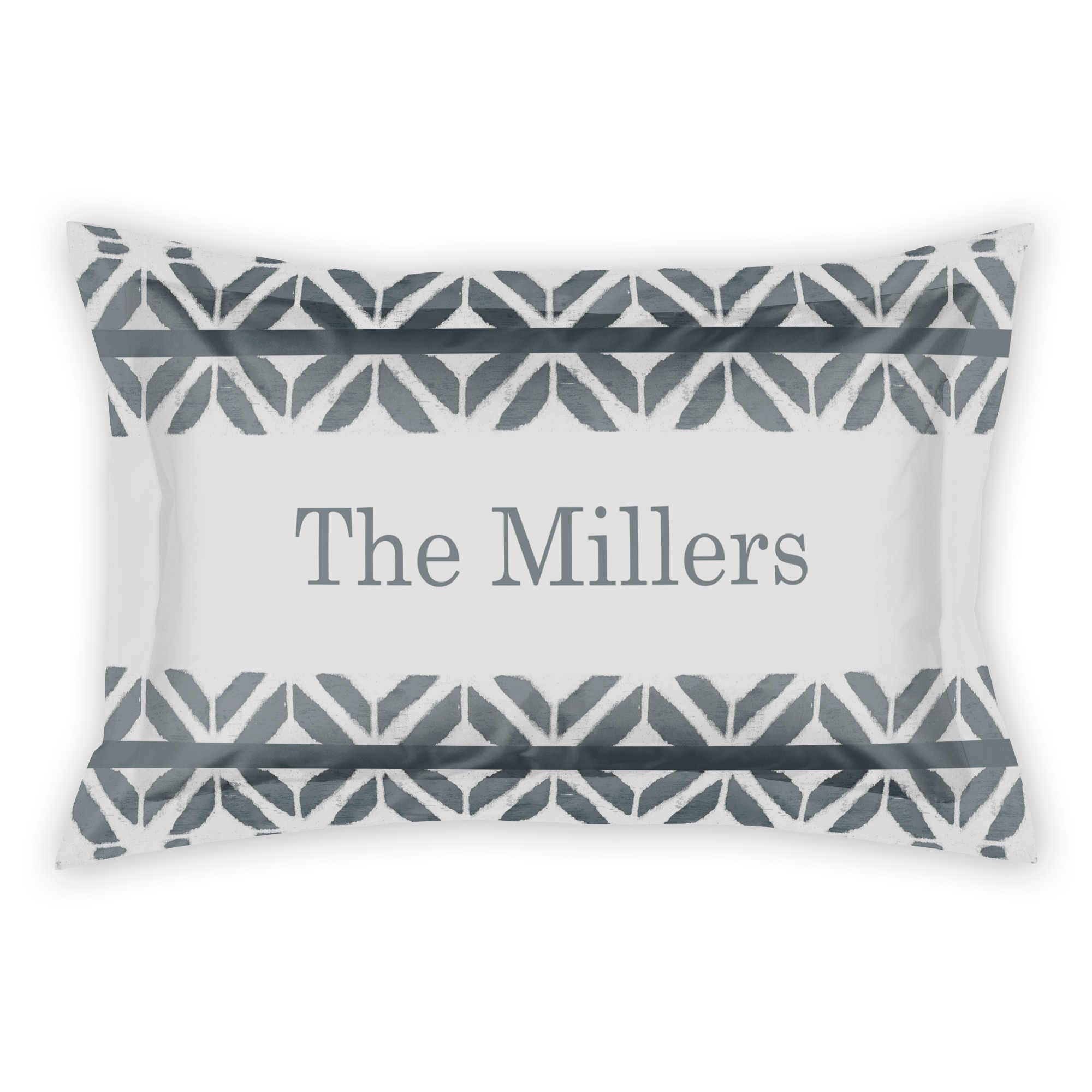 Gray Distressed Diamonds King Personalized Brushed Poly Sham