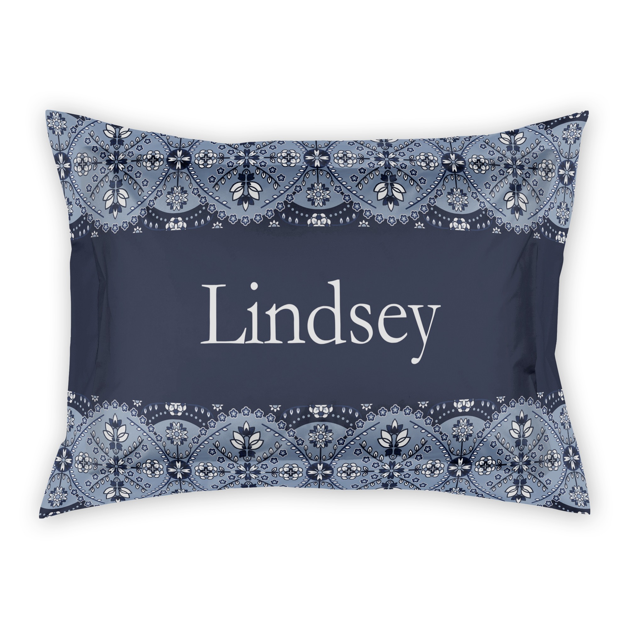 Blue Ornamental Pattern Sham