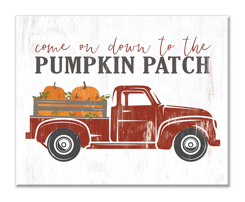 Pumpkin Patch Truck 8x10 Tabletop Canvas