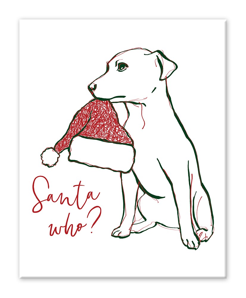 Santa Pup 8x10 Tabletop Canvas