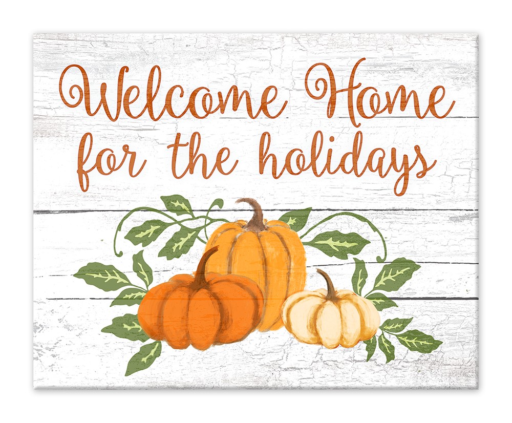 Welcome Home for the Holidays 8x10 Tabletop Canvas