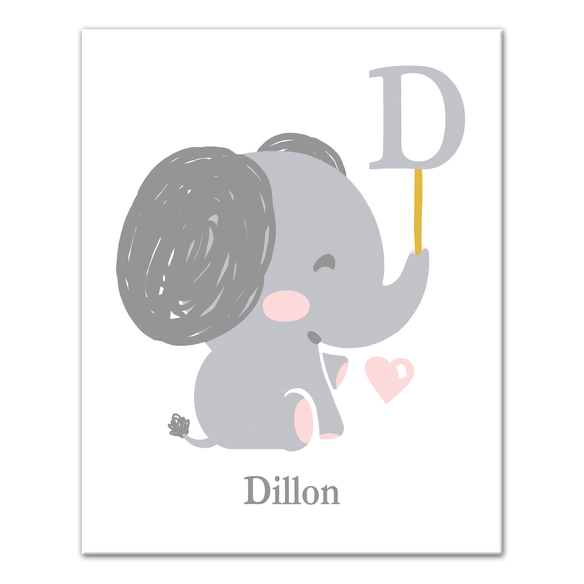 Baby Elephant 16x20 Personalized Canvas Wall Art