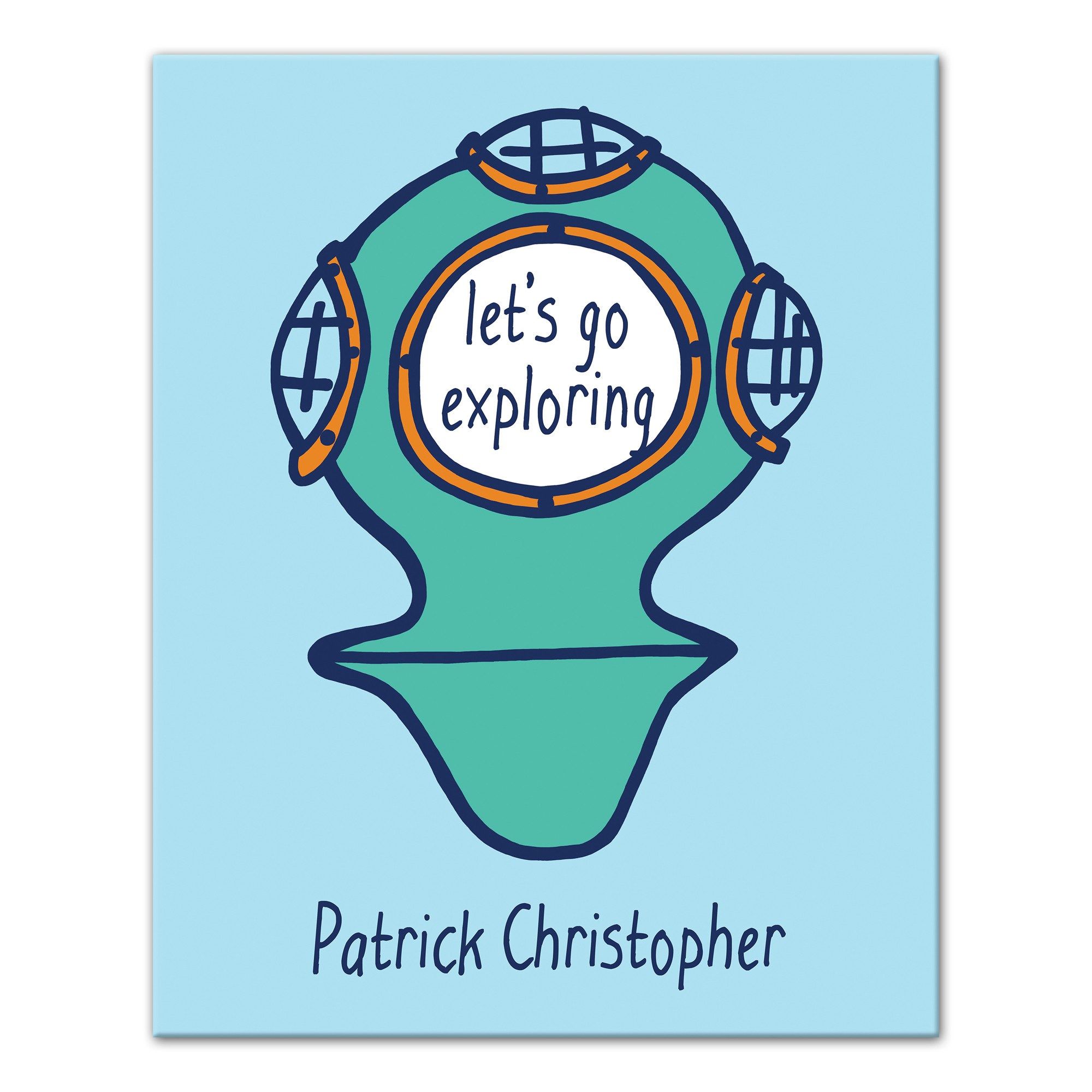 Let's Go Exploring 16x20 Personalized Canvas Wall Art