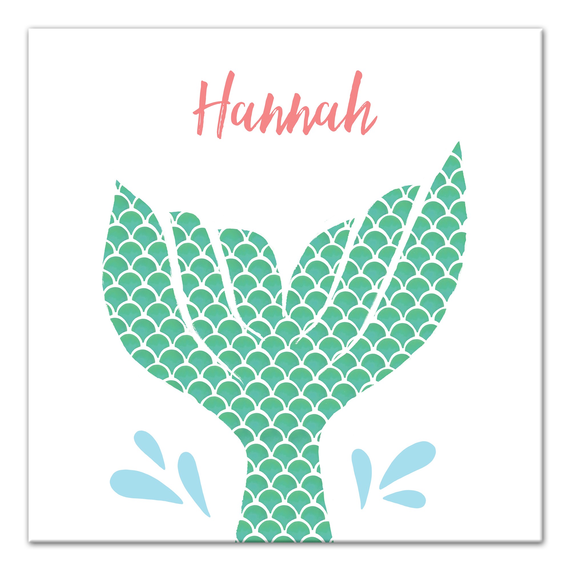 Mermaid Tail 16x16 Personalized Canvas Wall Art