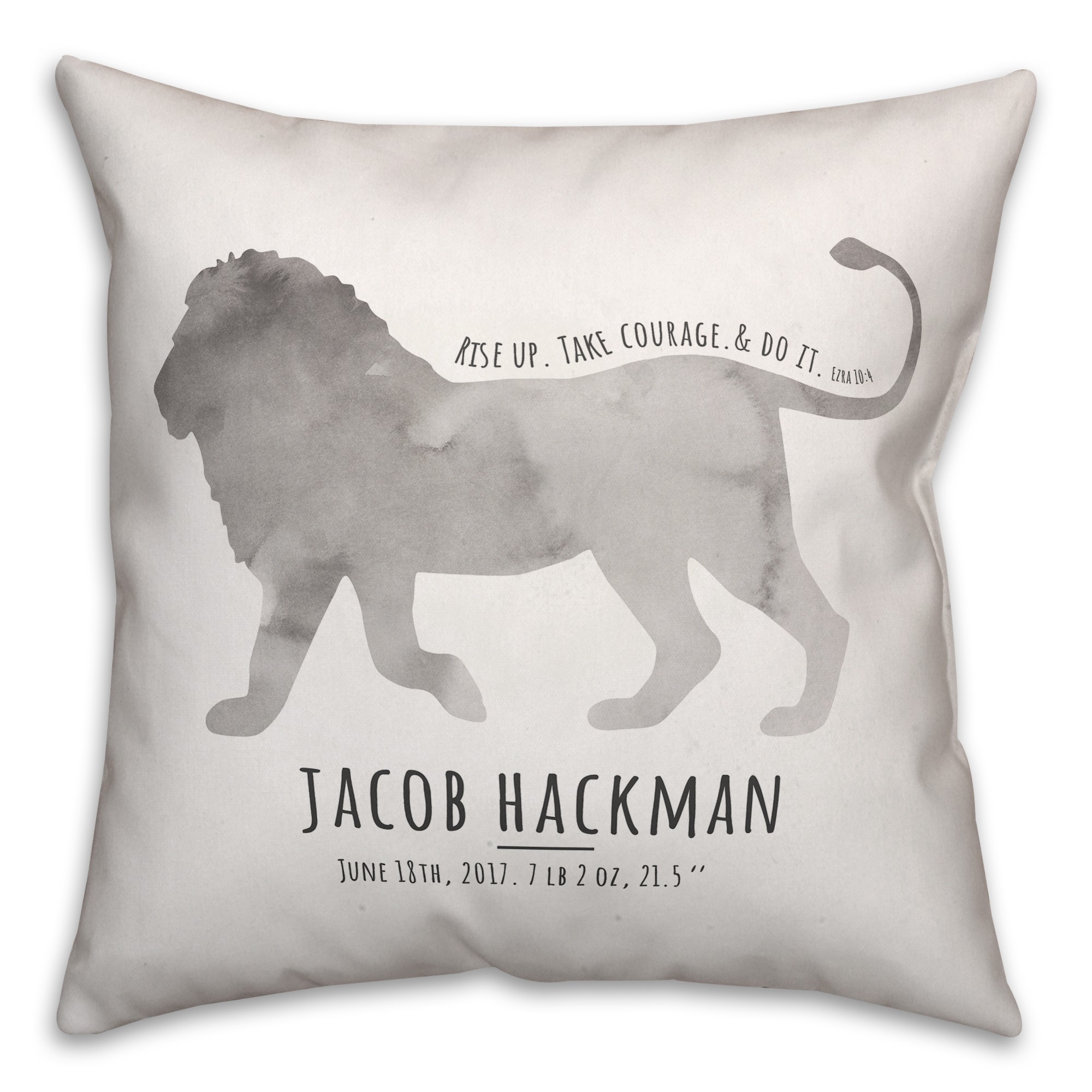 Courageous Lion  18x18 Personalized Spun Poly Pillow