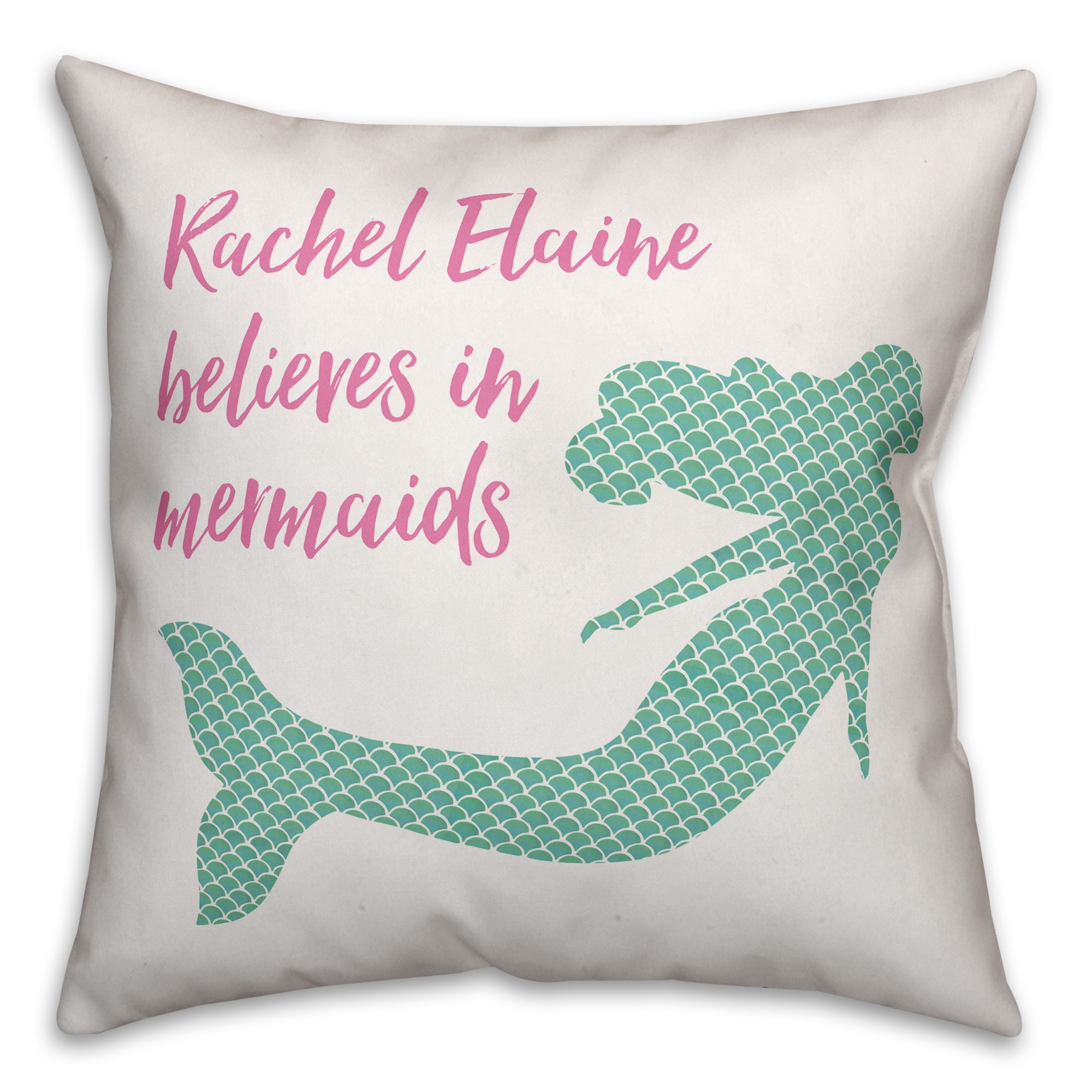 Mermaid  18x18 Personalized Spun Poly Pillow