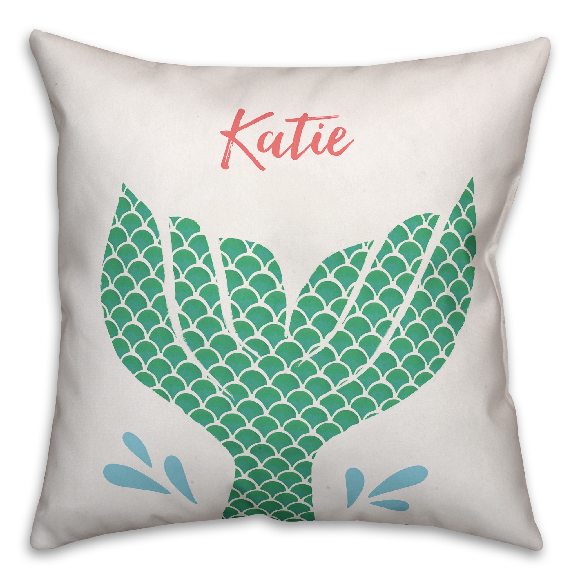 Mermaid Tail  18x18 Personalized Spun Poly Pillow