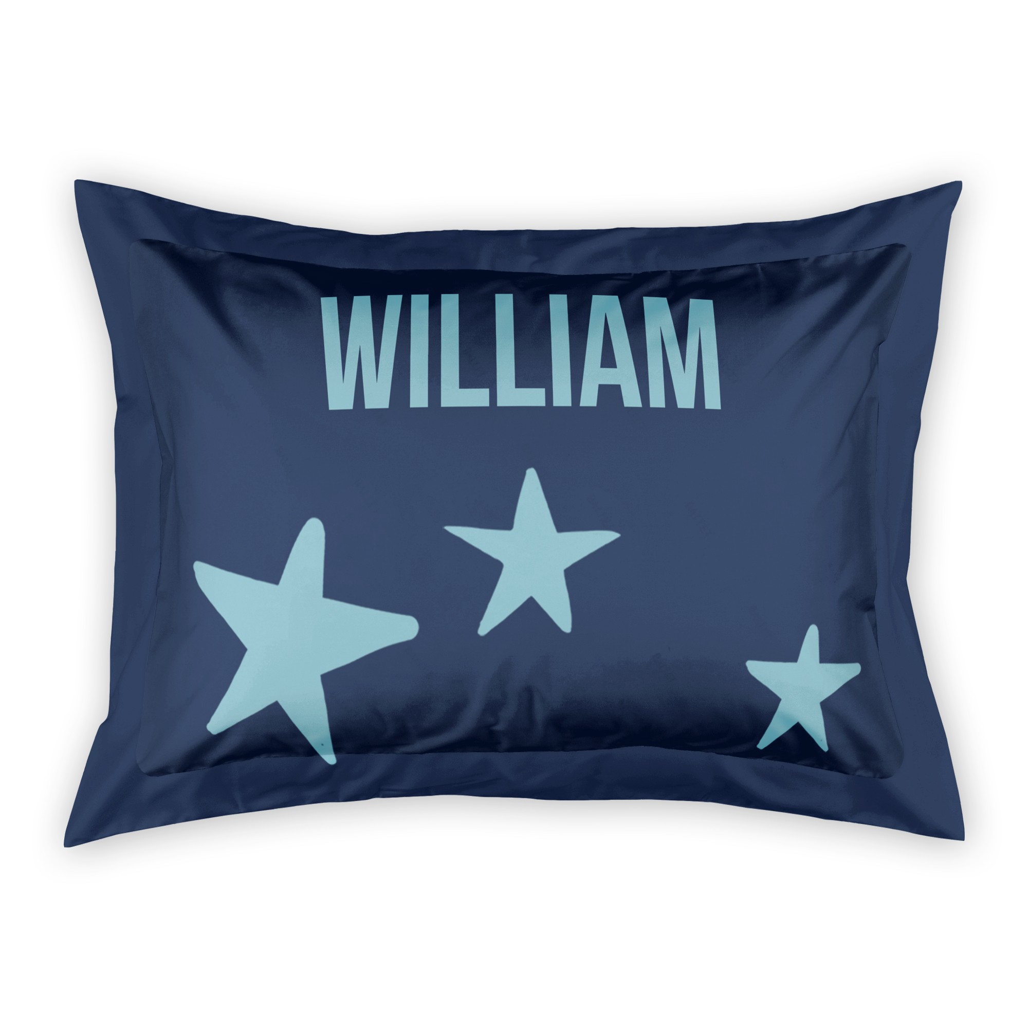 Blue Stars  Standard Personalized Brushed Poly Sham