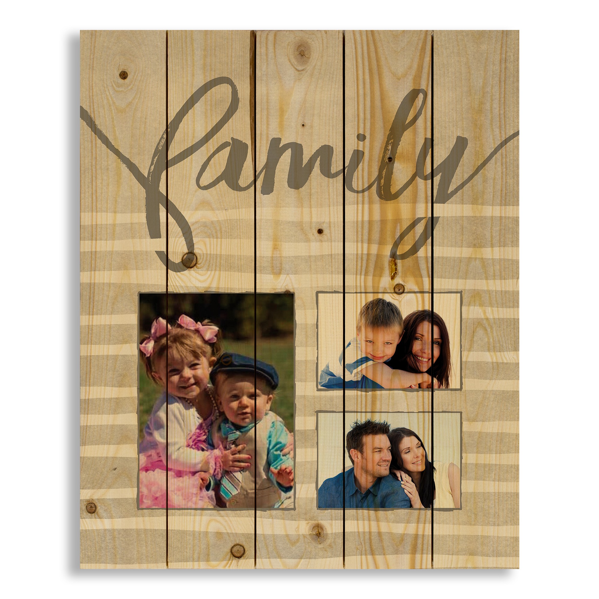 Family Stripes Collage 18x22 Personalized Pallet Wood Art
