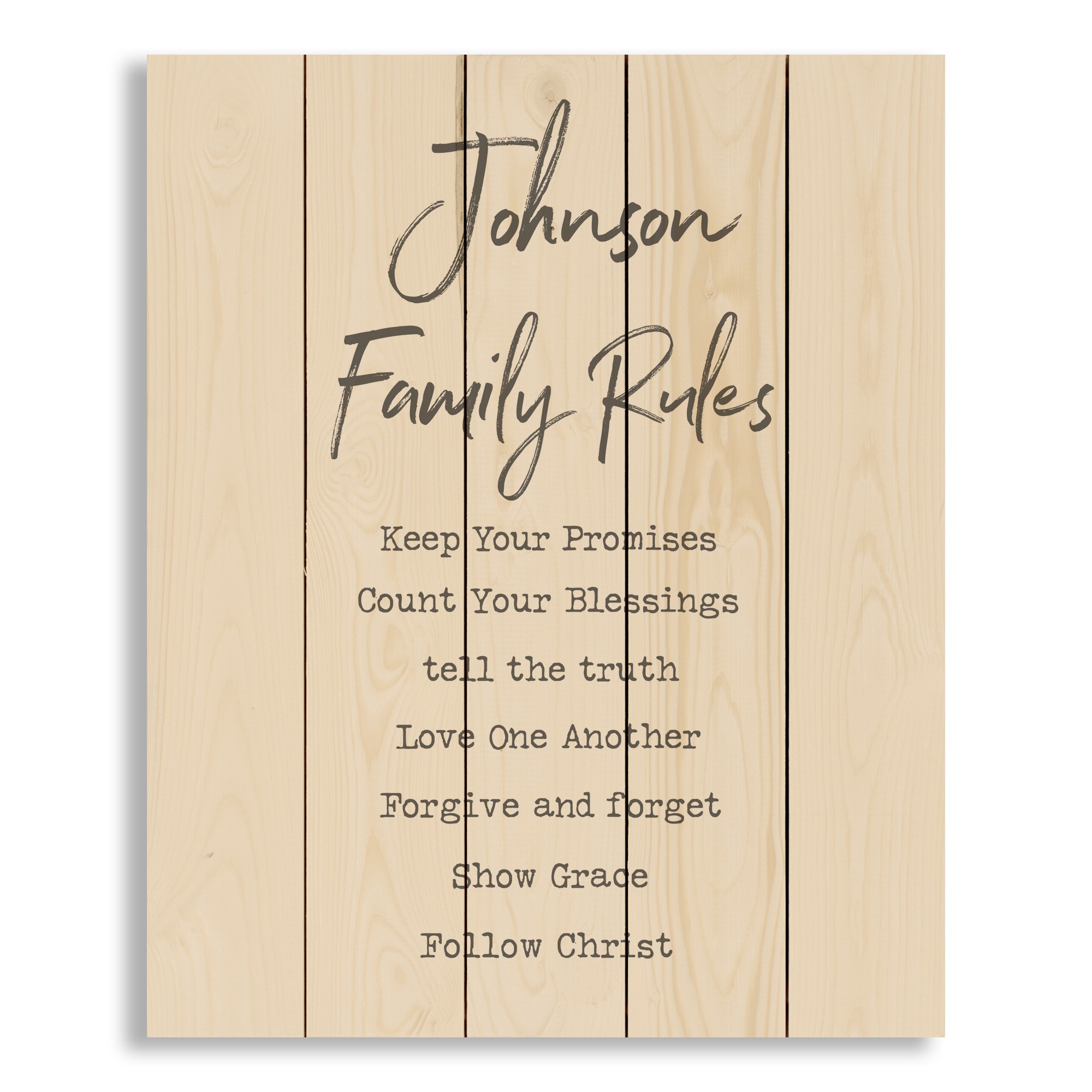 Family Rules 18x22 Personalized Pallet Wood Art