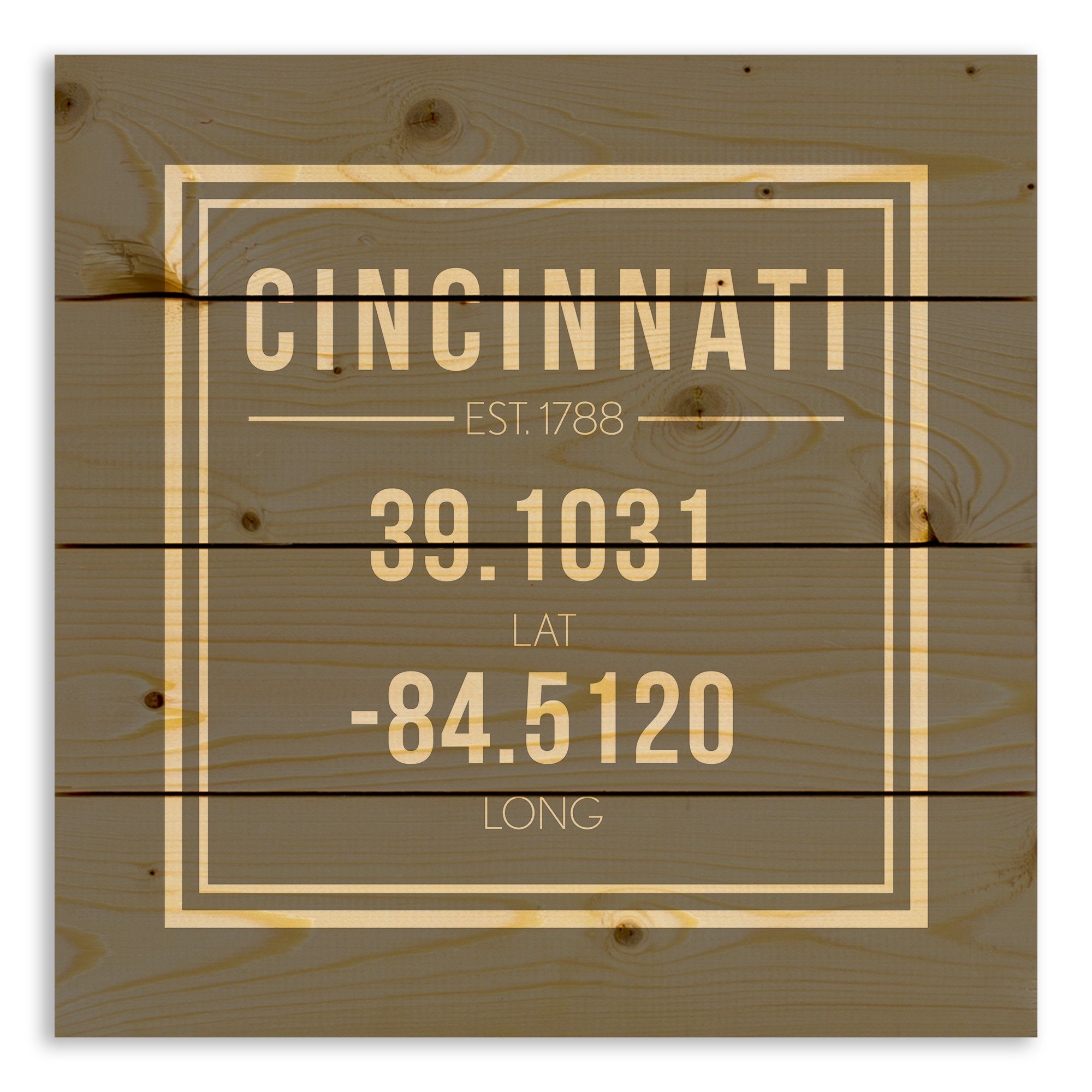 Home Coordinates 14x14 Personalized Pallet Wood Art