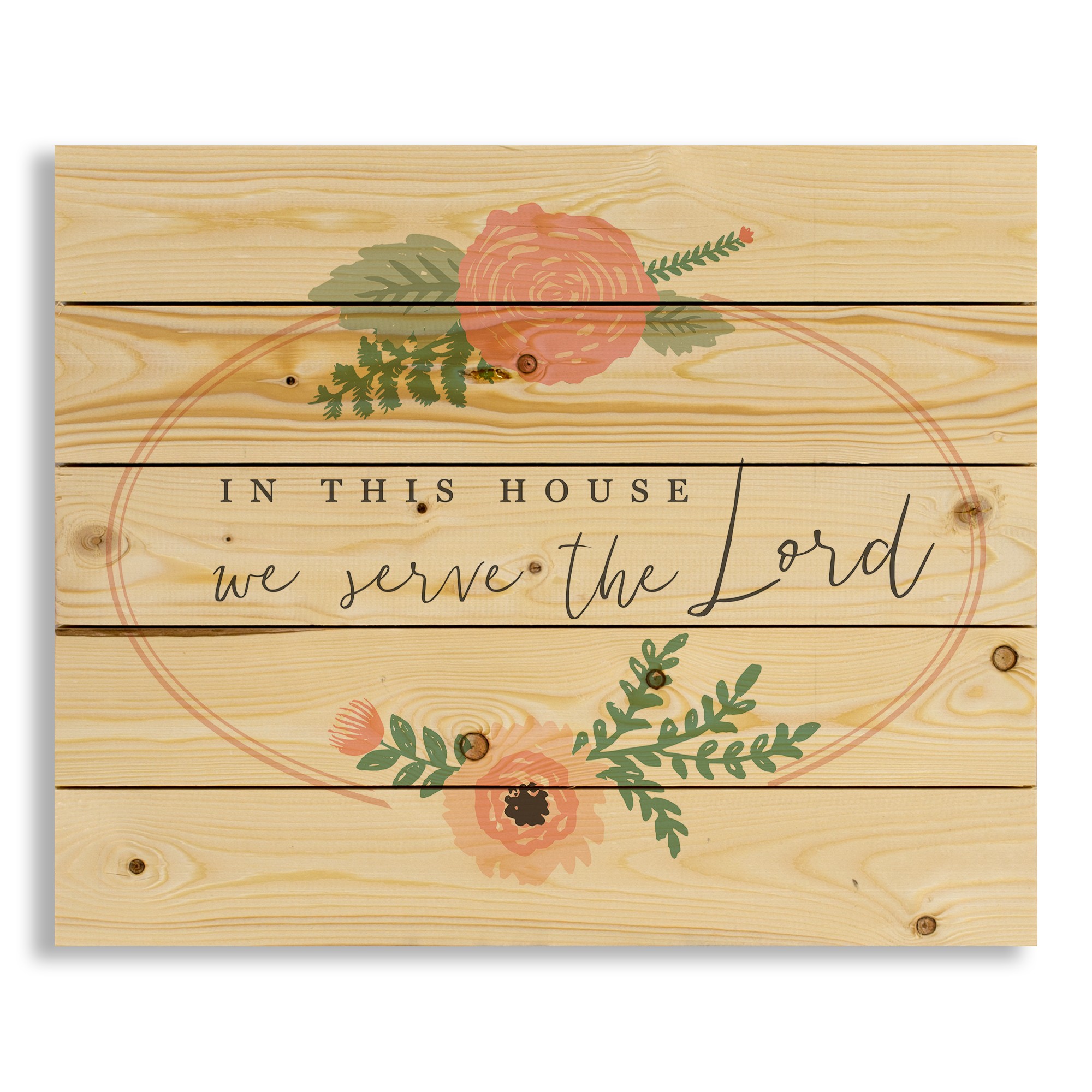 In This House We Serve the Lord 22x18 Pallet Wood Art