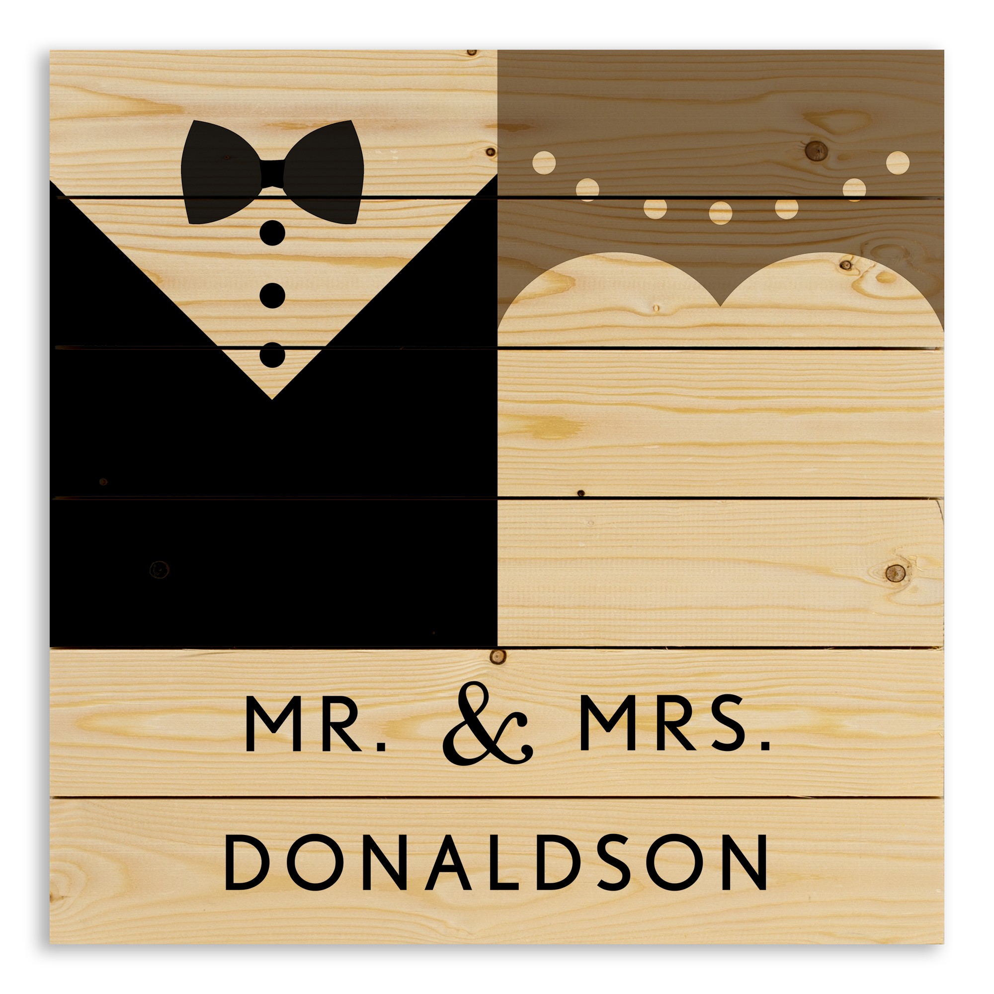 Mr. & Mrs. Wedding 21x21 Personalized Pallet Wood Art