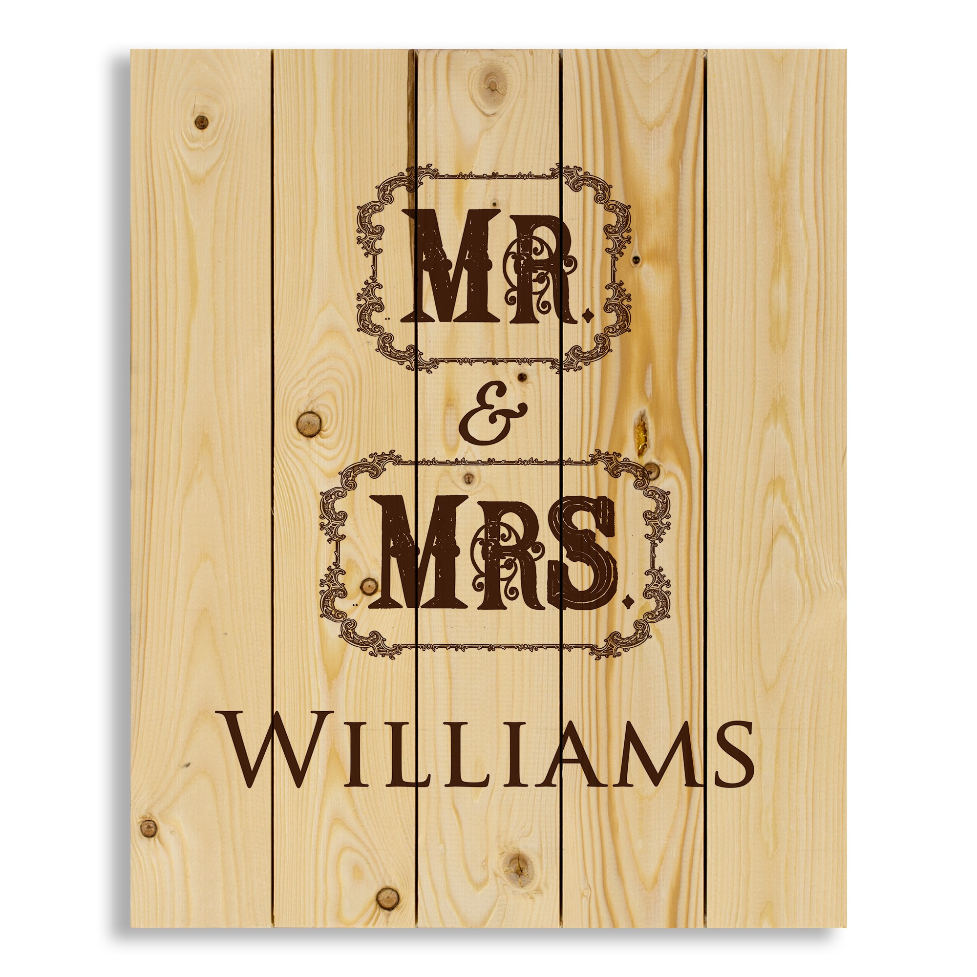 Mr. and Mrs. Western 18x22 Personalized Pallet Wood Art