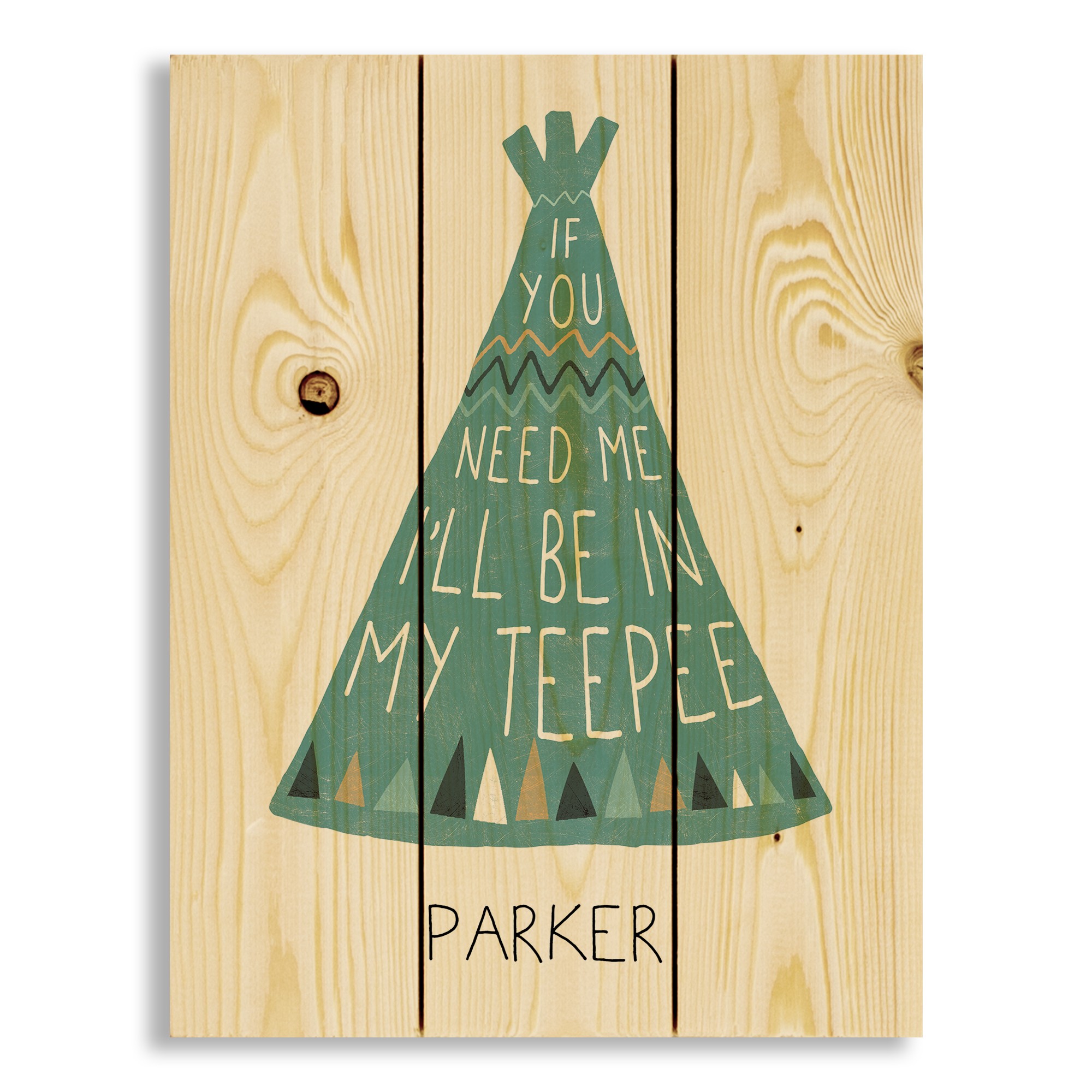 In My Teepee 10.5x14 Personalized Pallet Wood Art