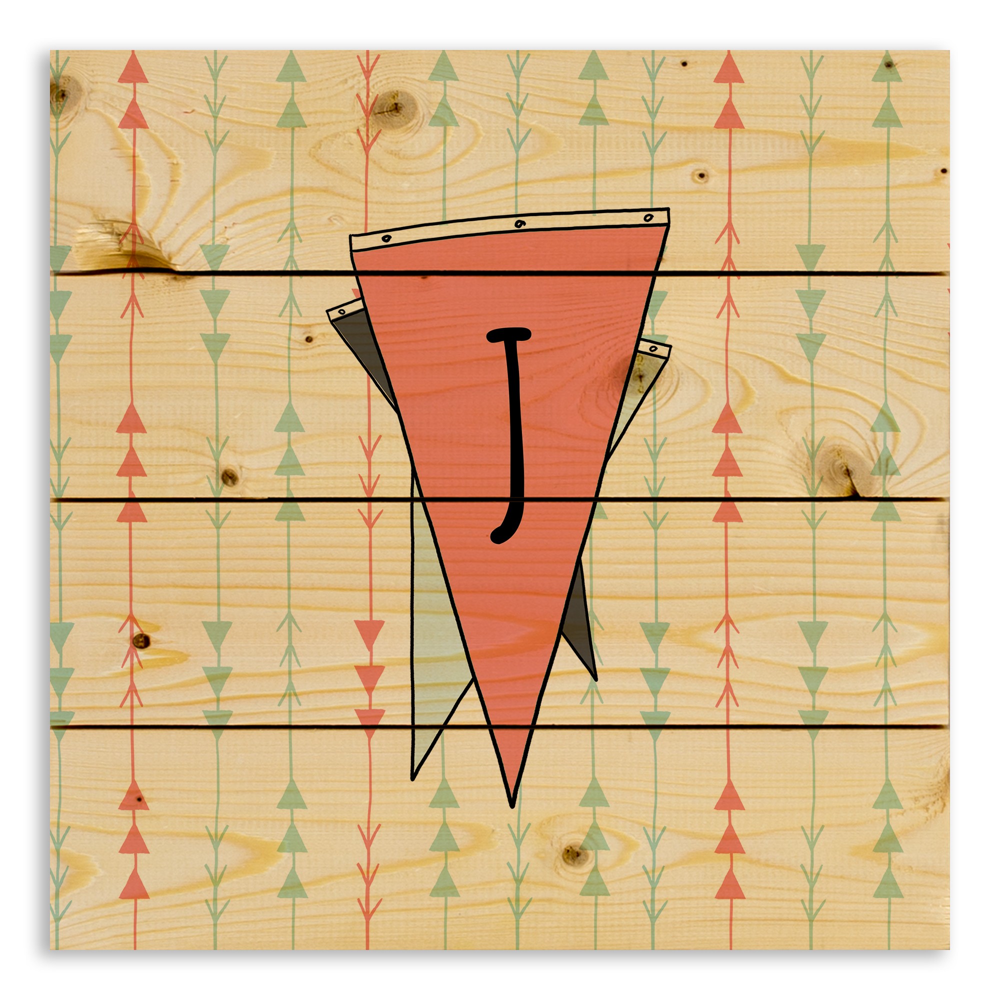 Layered Pendant Monogram 14x14 Personalized Pallet Wood Art