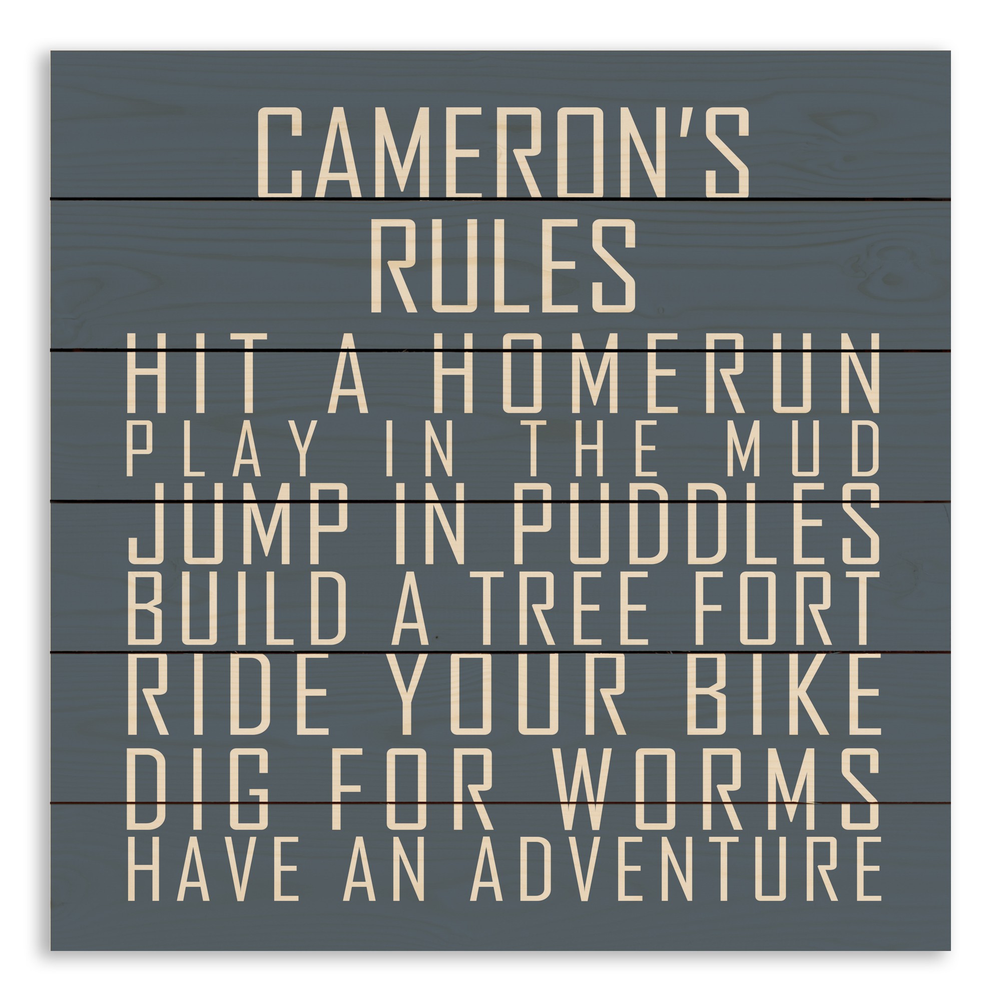 Boys' Rules 21x21 Personalized Pallet Wood Art