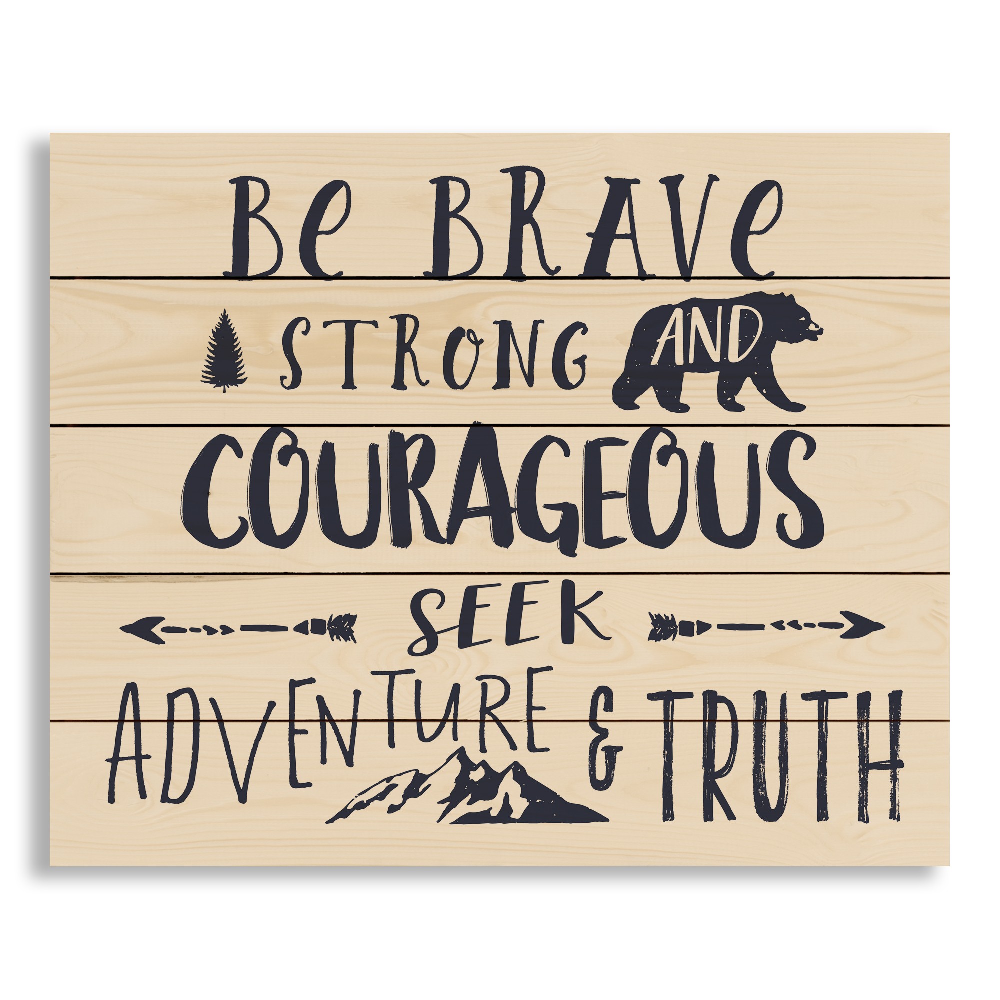 Be Brave Strong and Courageous 22x18 Pallet Wood Art
