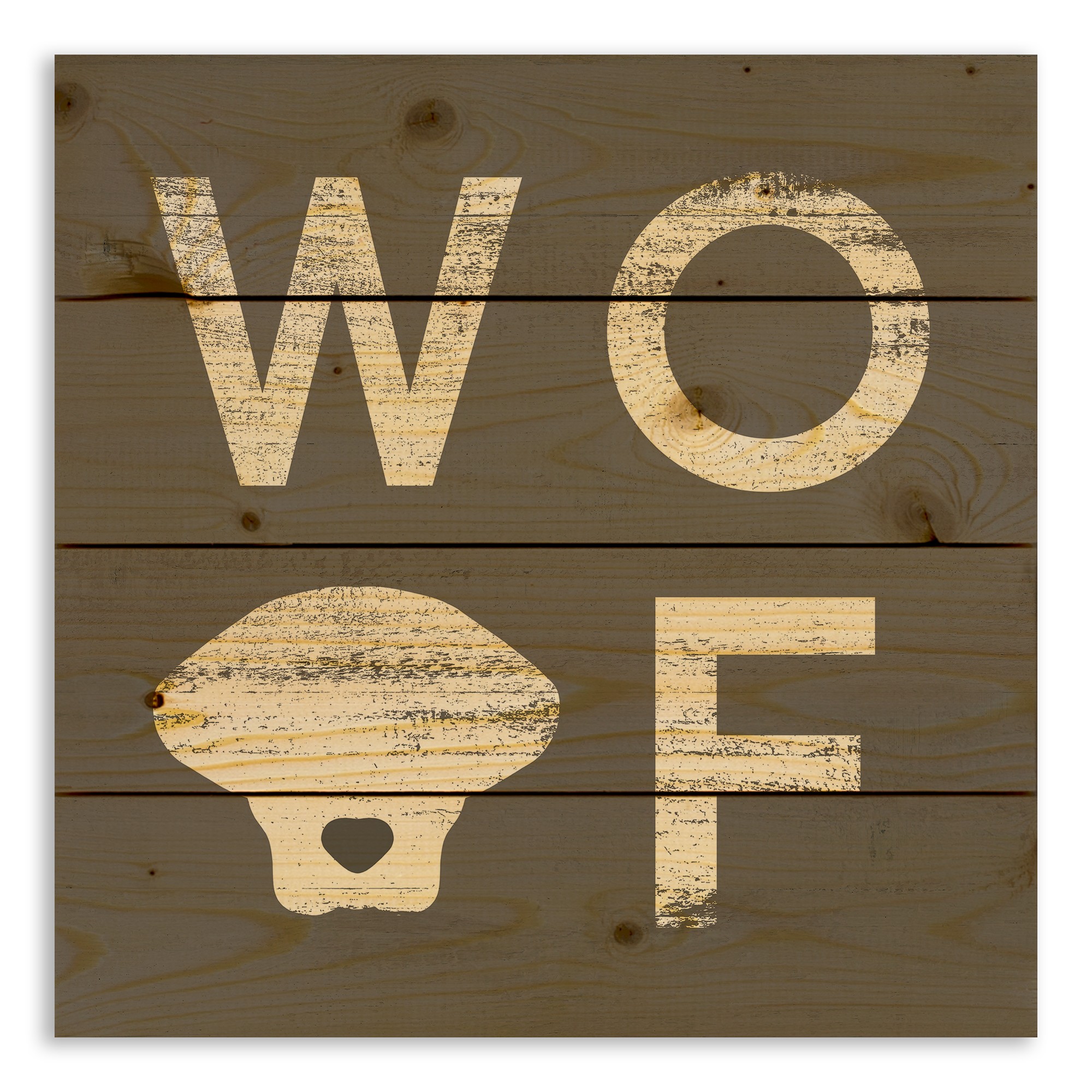 Woof 14x14 Pallet Wood Art