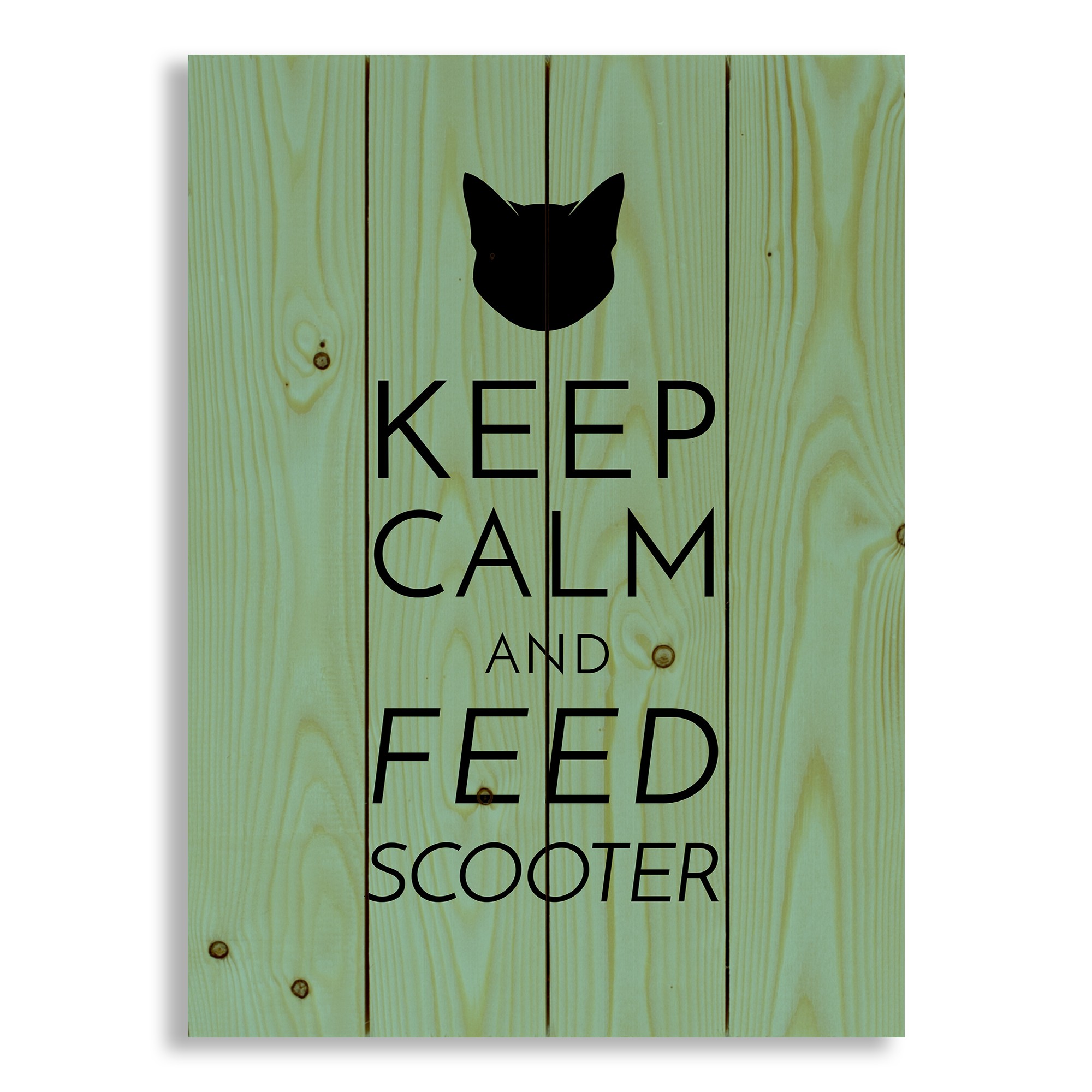 Keep Calm and Feed the Cat 14x20 Personalized Pallet Wood Art