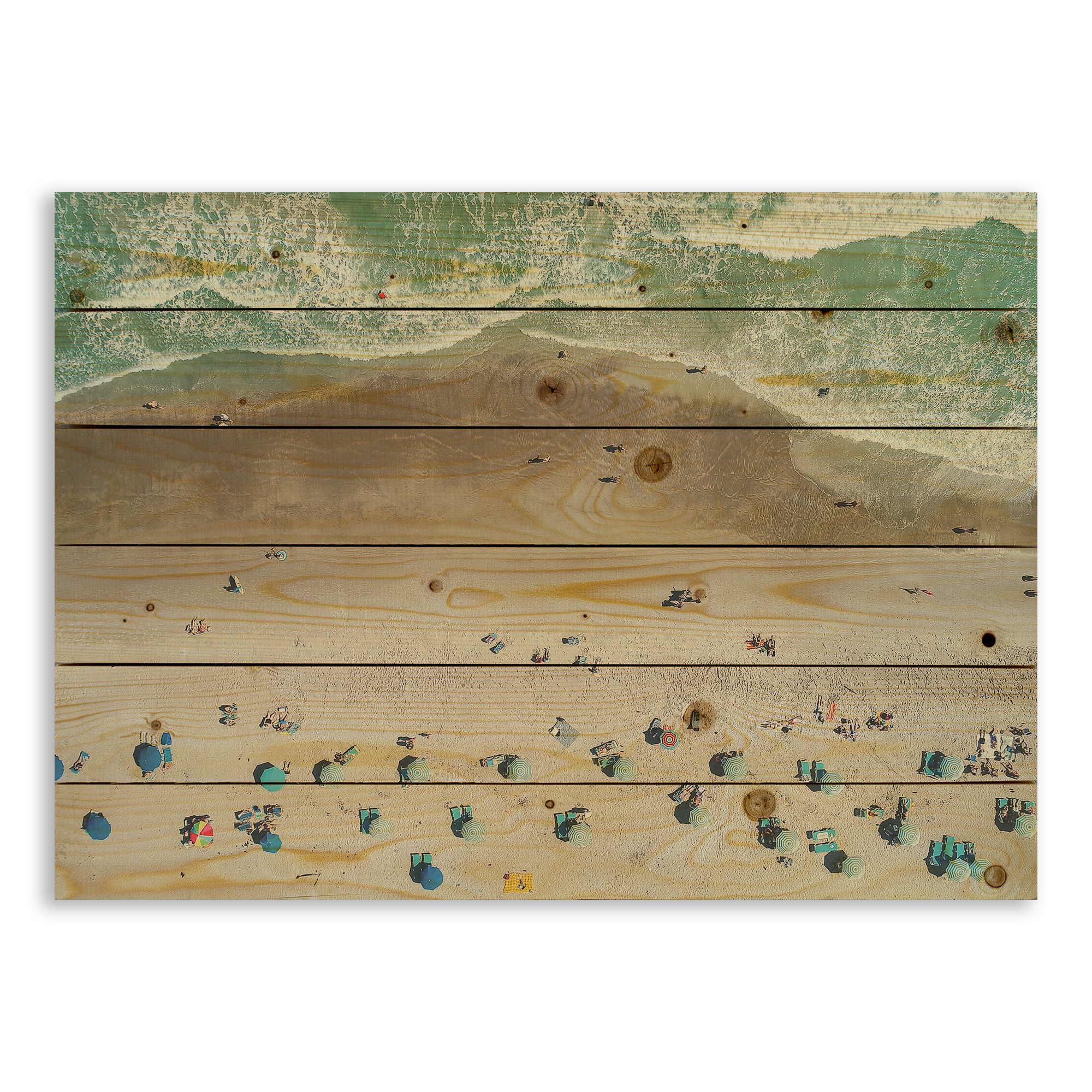 Overhead Beach Scene 30x21 Pallet Wood Art