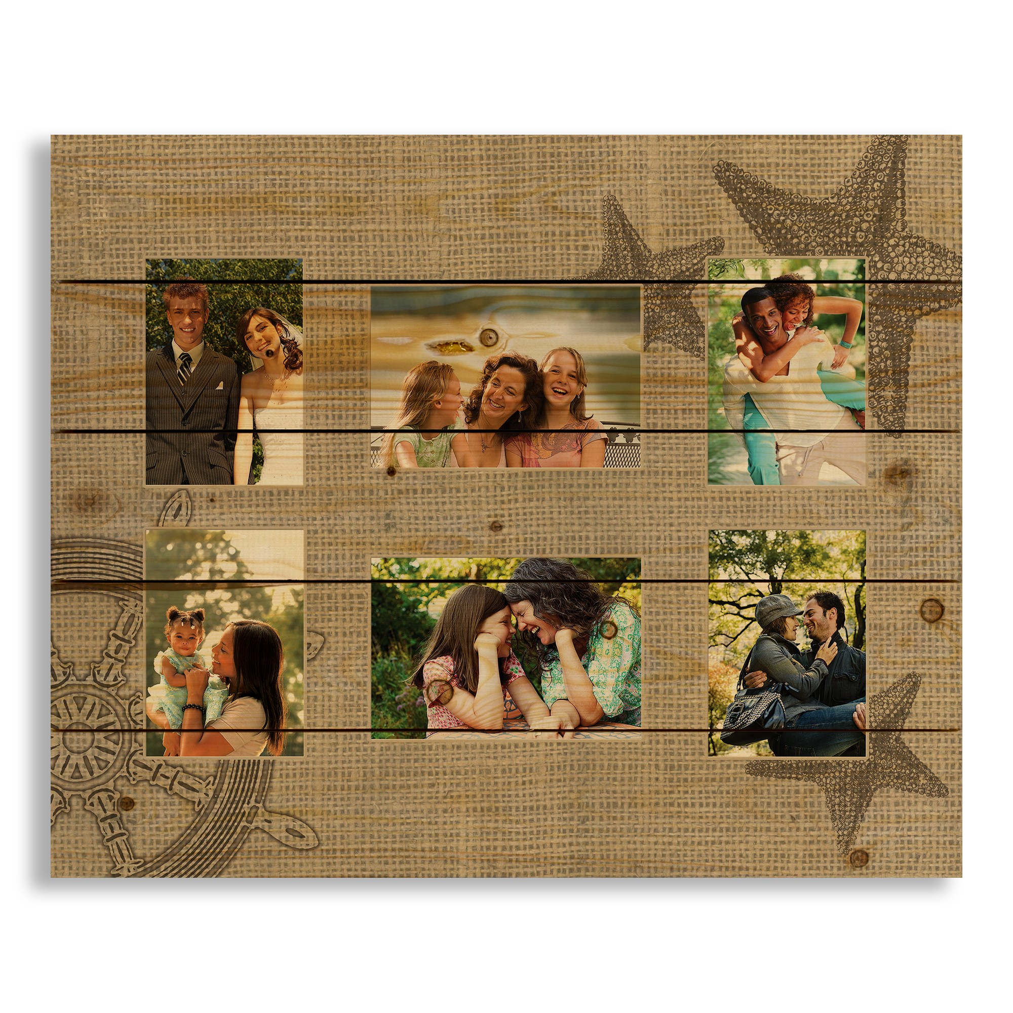 Coastal Family Collage 22x18 Personalized Pallet Wood Art