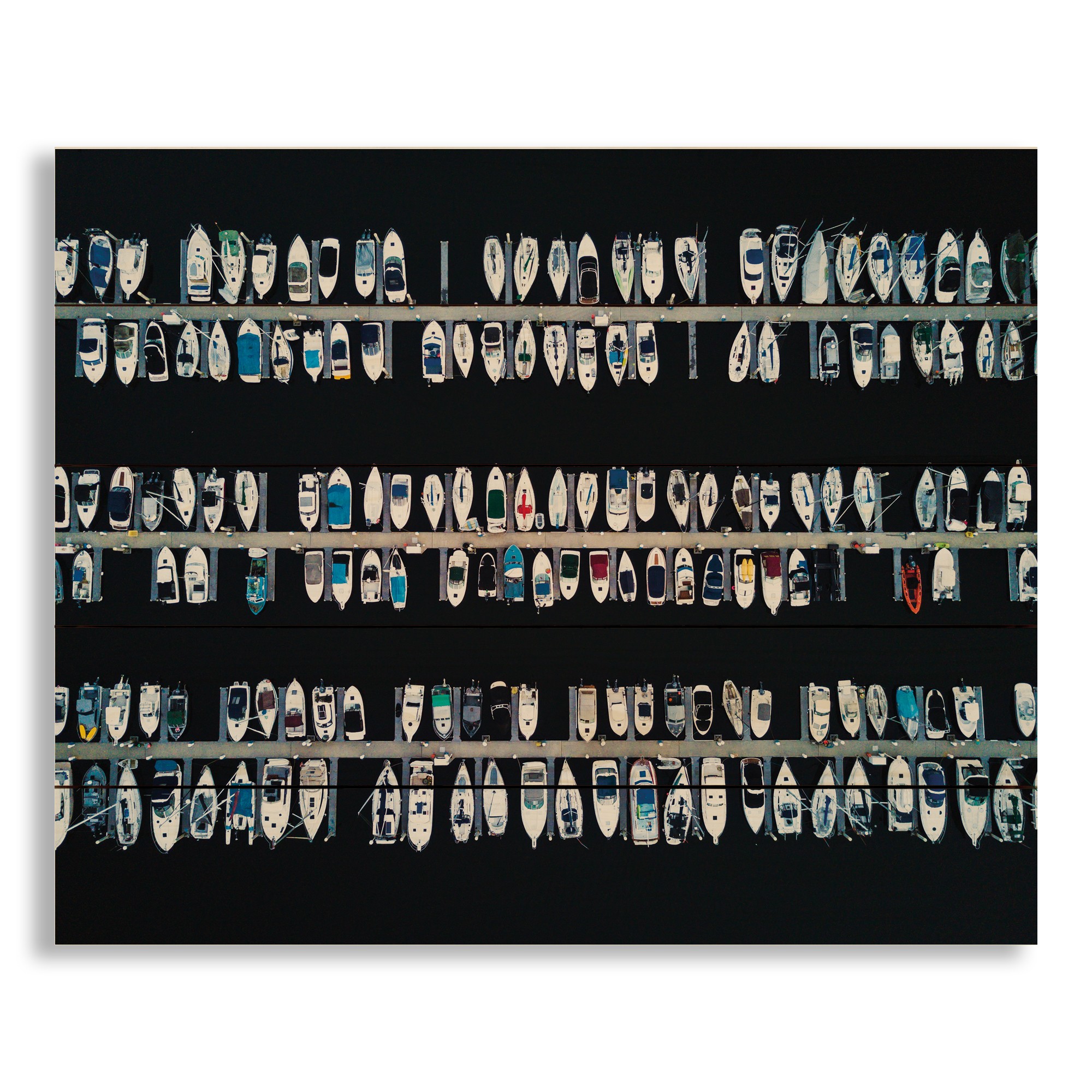 Rows of Boats 22x18 Pallet Wood Art