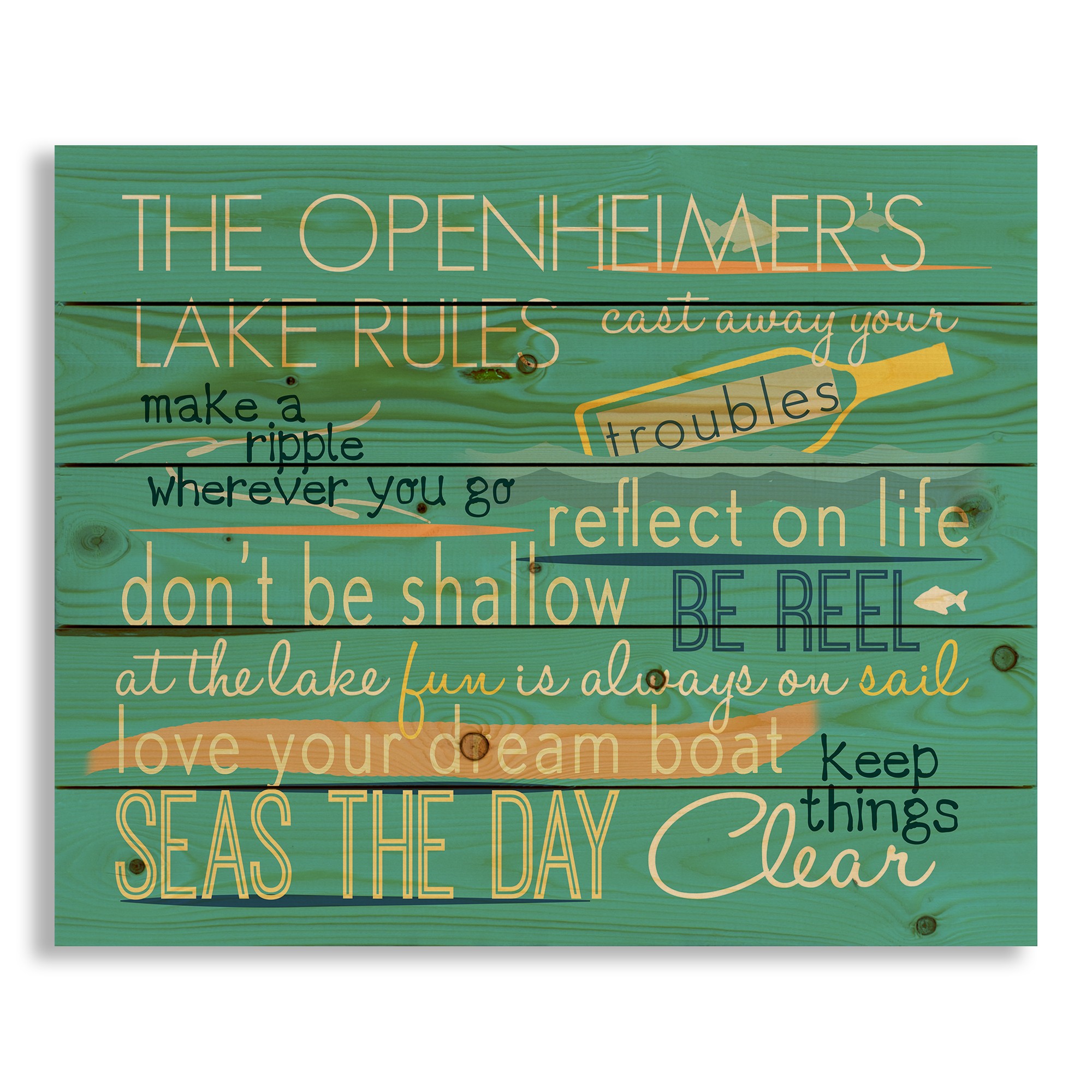 Family Lake Rules 22x18 Personalized Pallet Wood Art