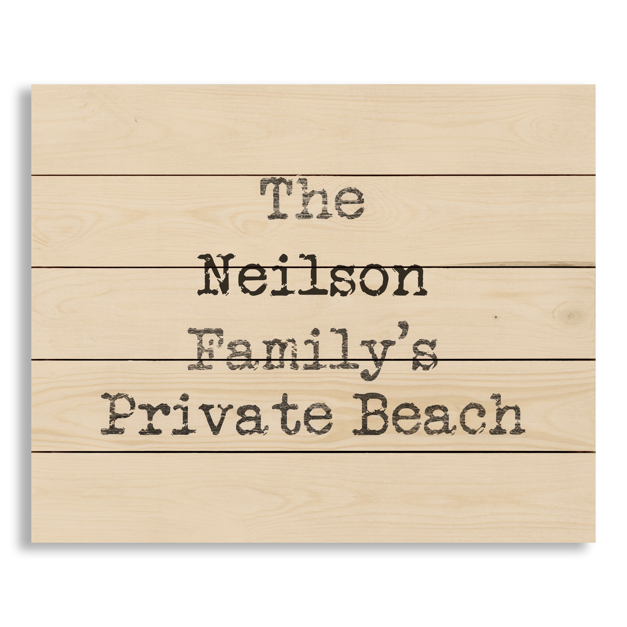 Private Family Beach 22x18 Personalized Pallet Wood Art