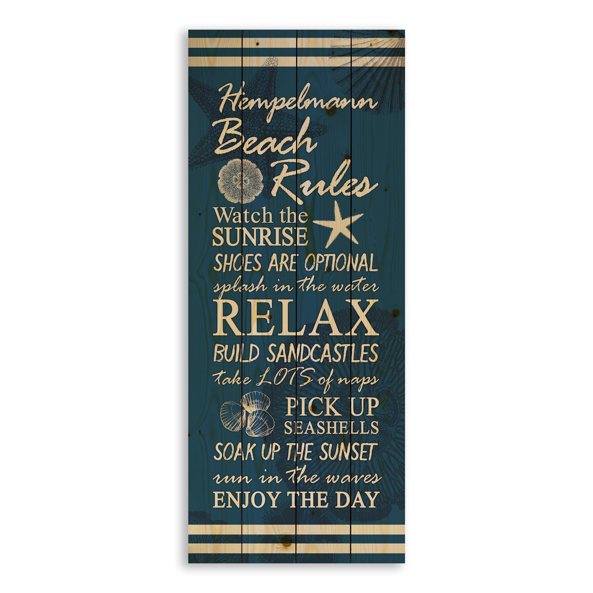 Family Beach Rules 14x36 Personalized Pallet Wood Art