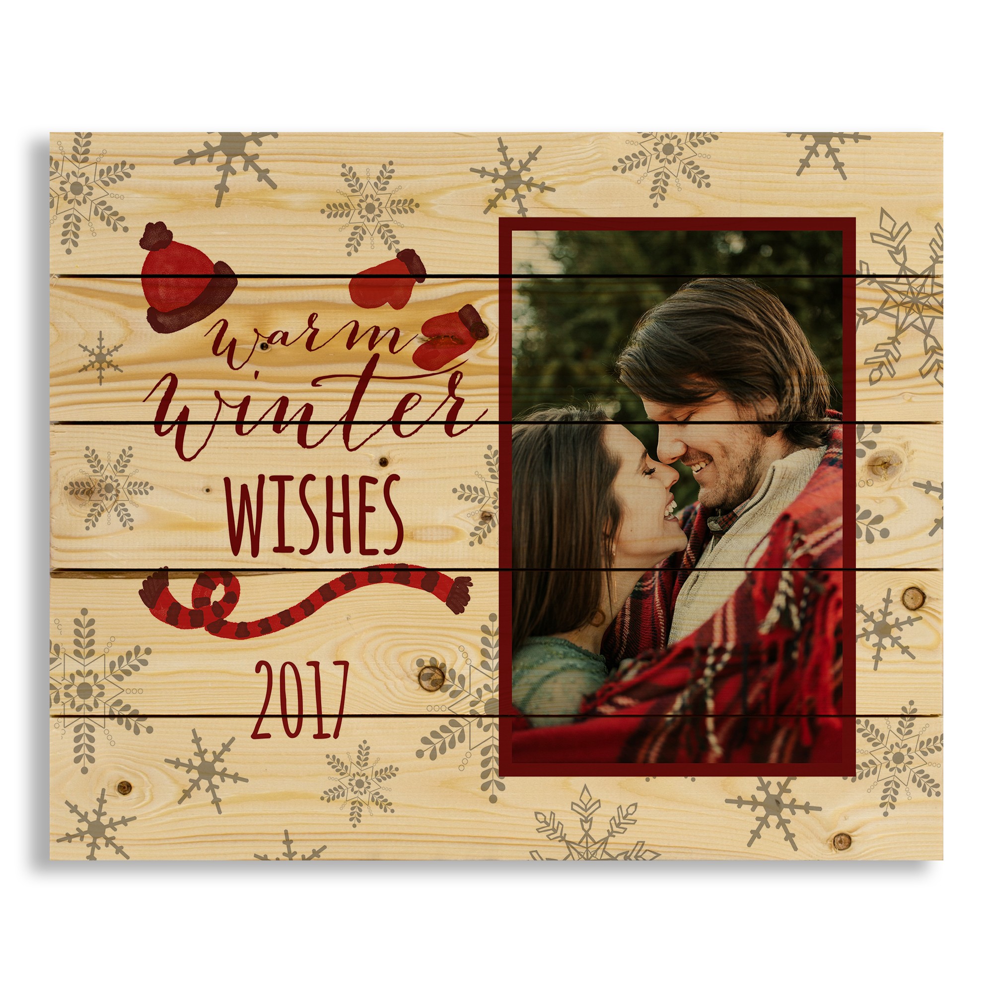 Warm Winter Wishes 22x18 Personalized Pallet Wood Art