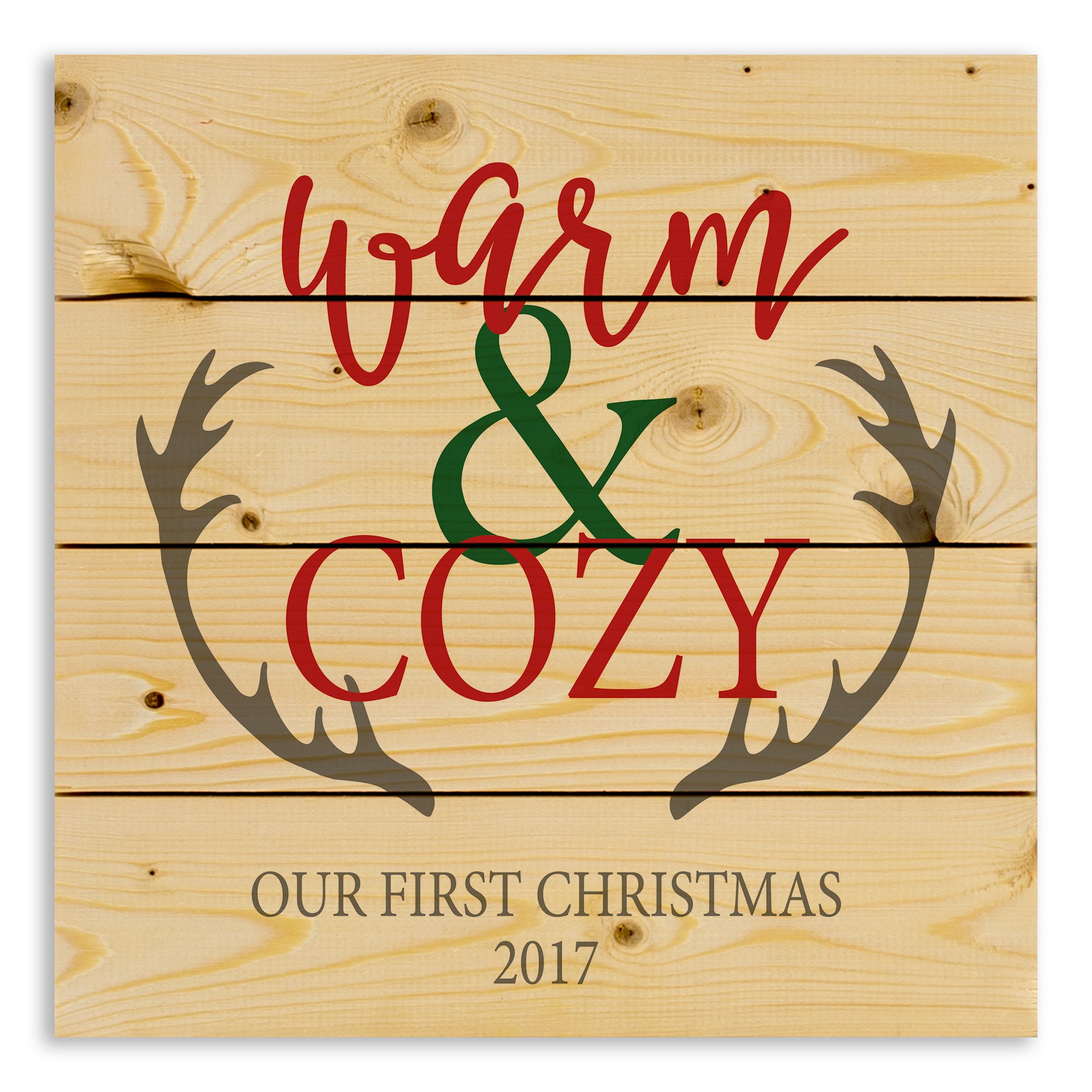 Warm and Cozy 14x14 Personalized Pallet Wood Art