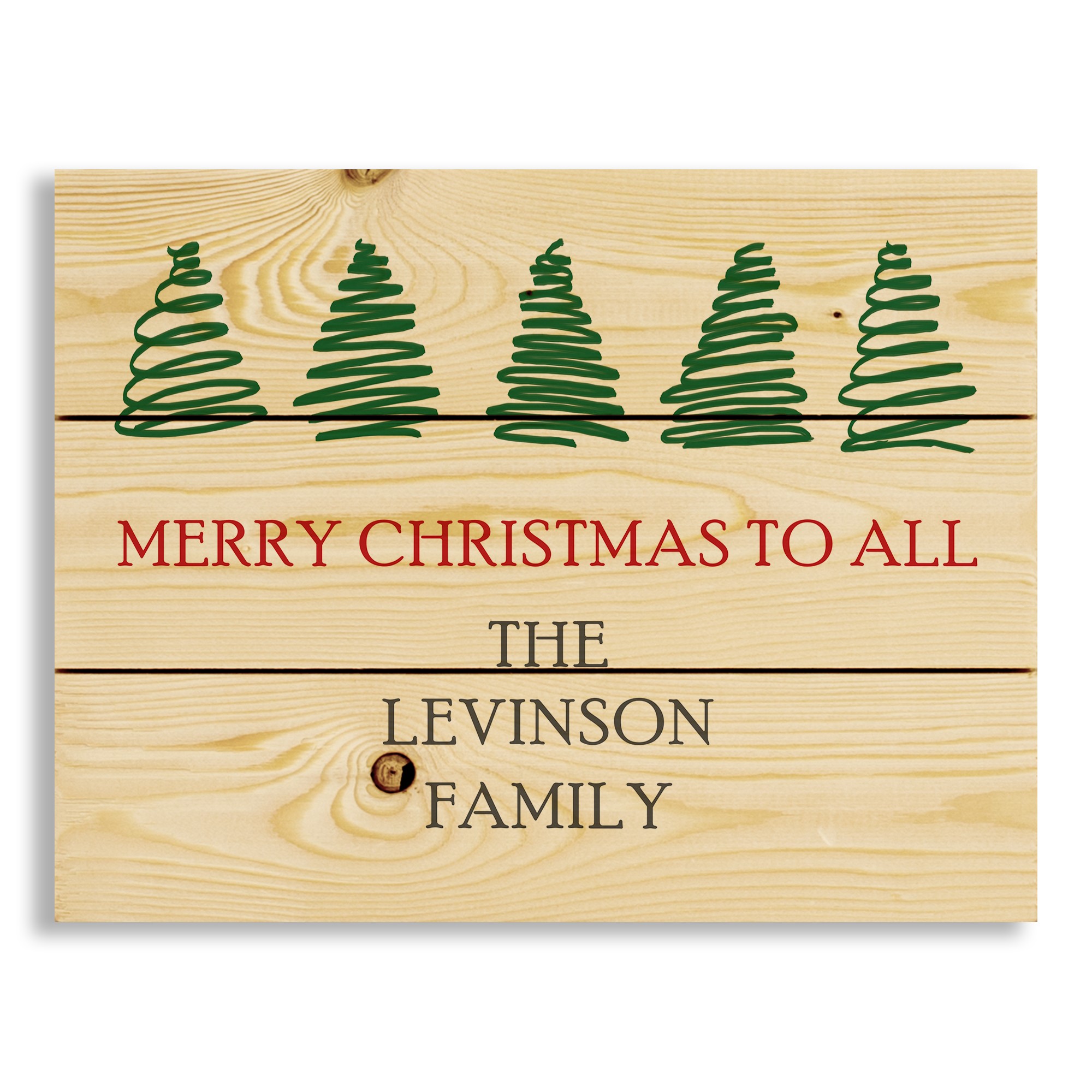 Merry Christmas to All 14x10.5 Personalized Pallet Wood Art