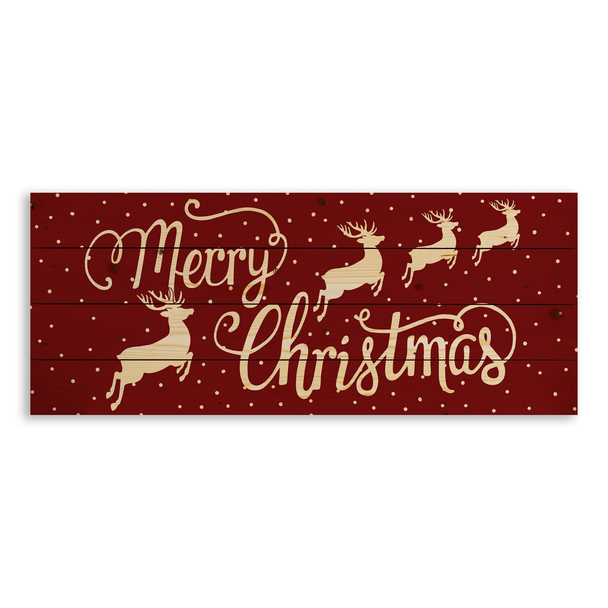 Merry Christmas Reindeer 36x14 Pallet Wood Art