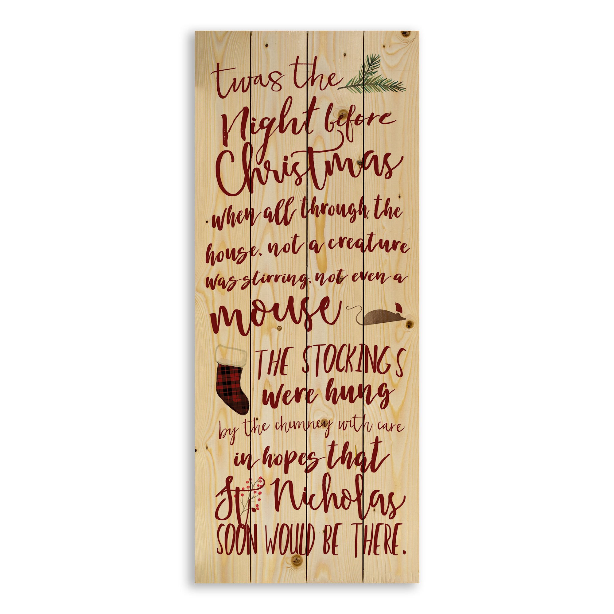 Night Before Christmas 14x36 Pallet Wood Art