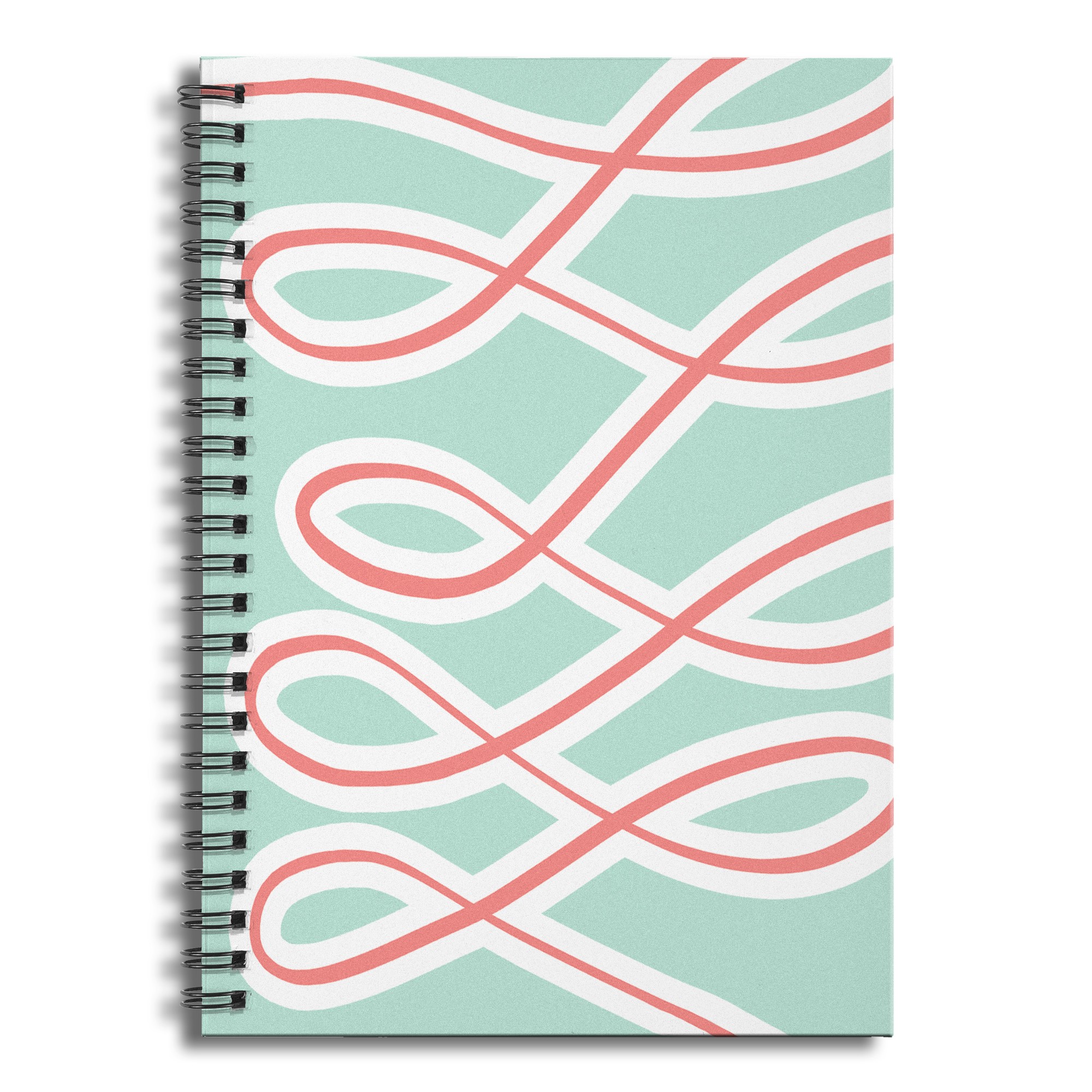  Fight Breast Cancer Pink Ribbons 6x8 Ruled Spiral Notebook