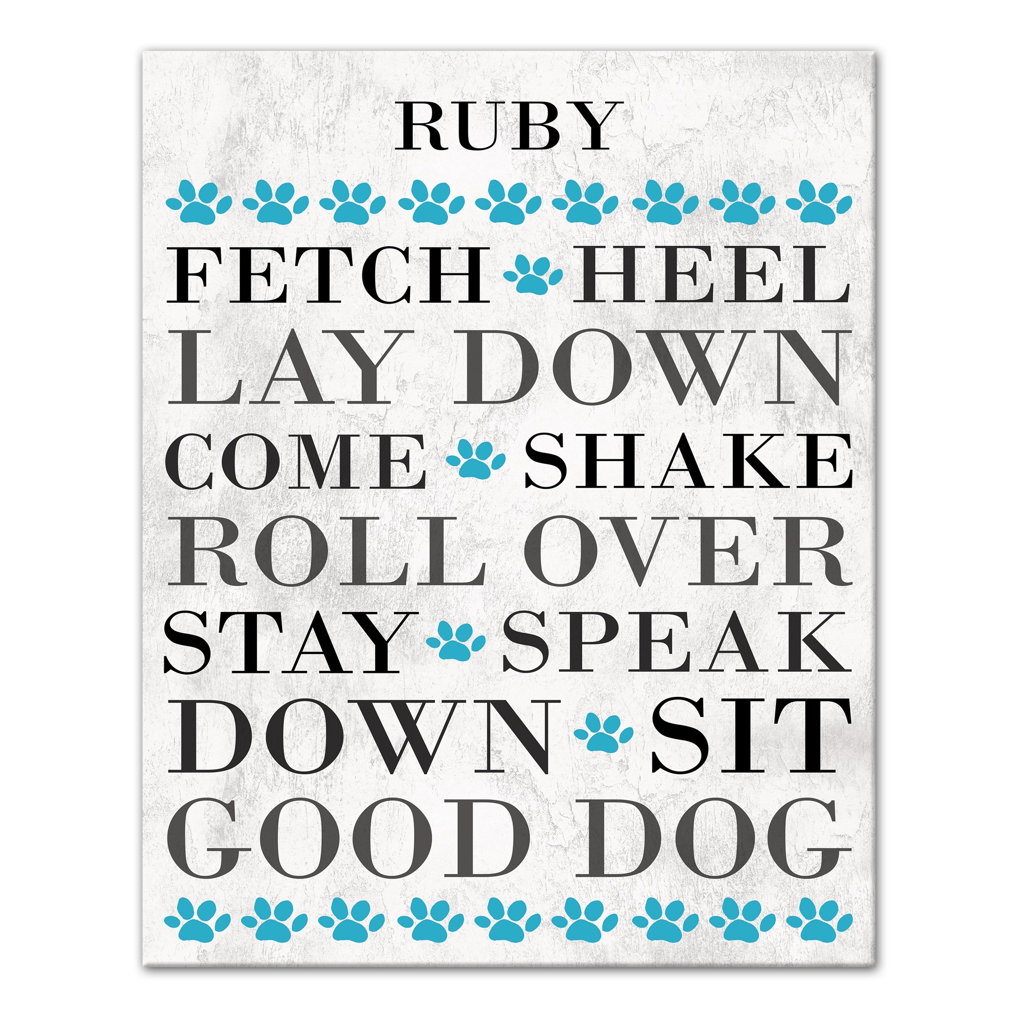 Personalized Name Dog Words Canvas Print
