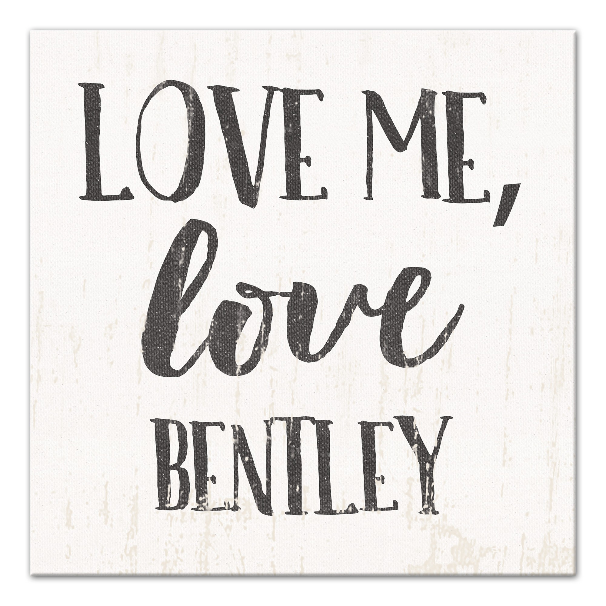 Personalized Dog Name Love Me Canvas Print