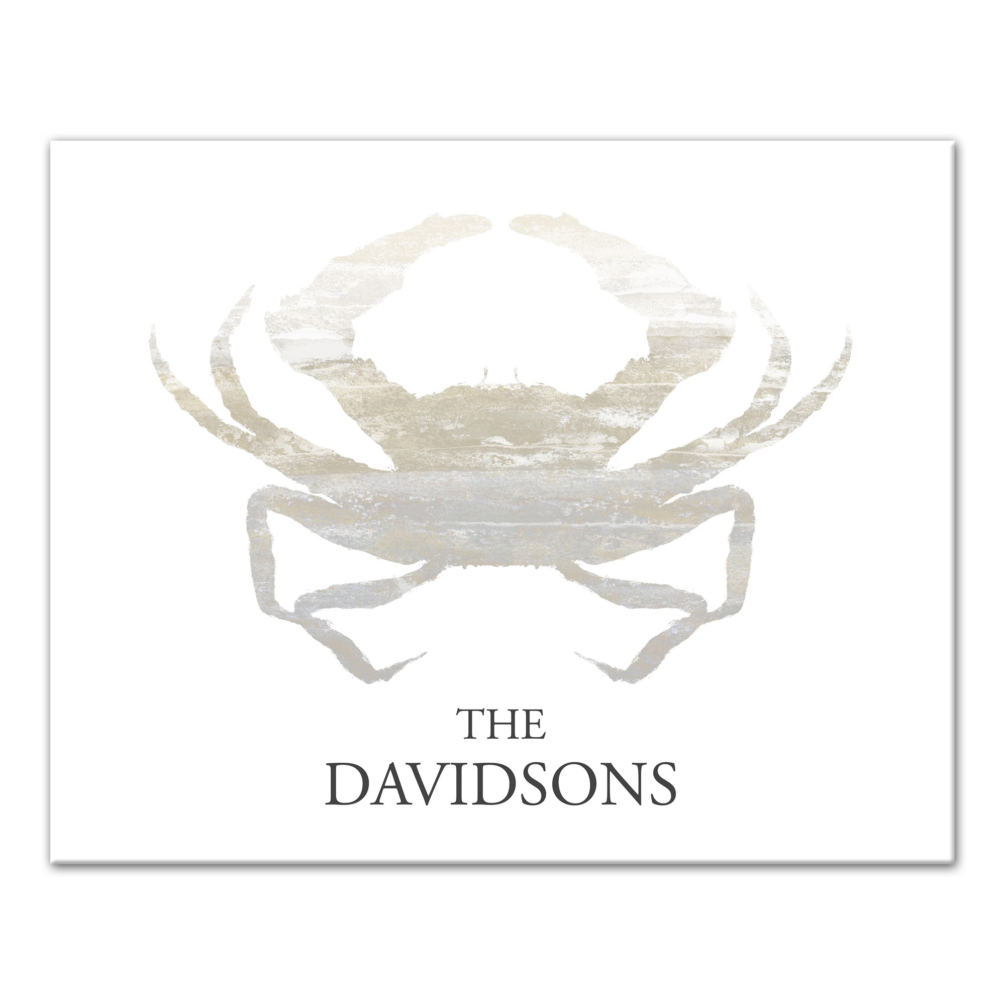 Personalized Name Gray Crab Canvas Print