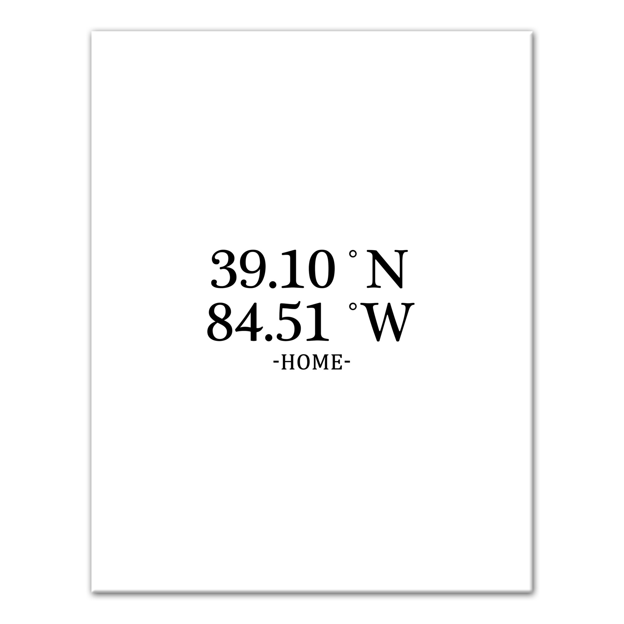 Longitude and Latitude Home Coordinates 11x14 Personalized Canvas Wall Art