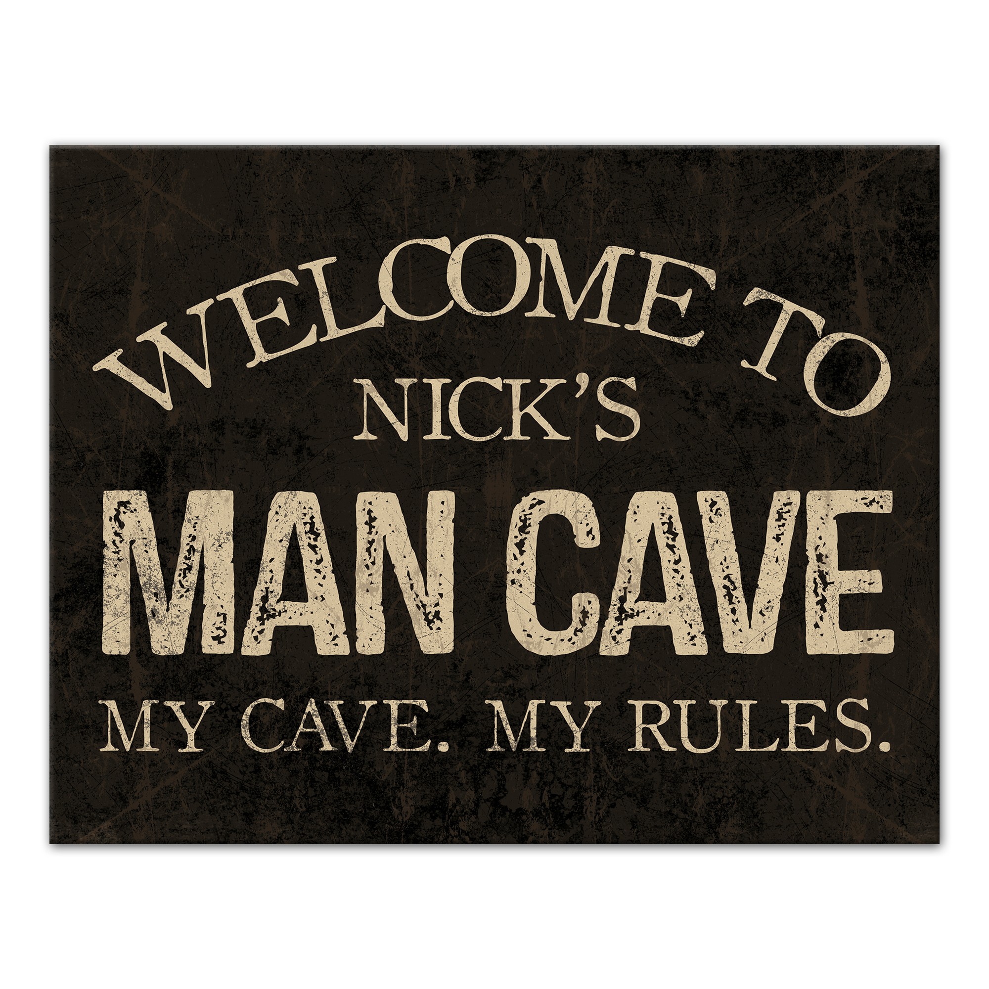 Your Name Man Cave Sign 11x14 Personalized Canvas Wall Art
